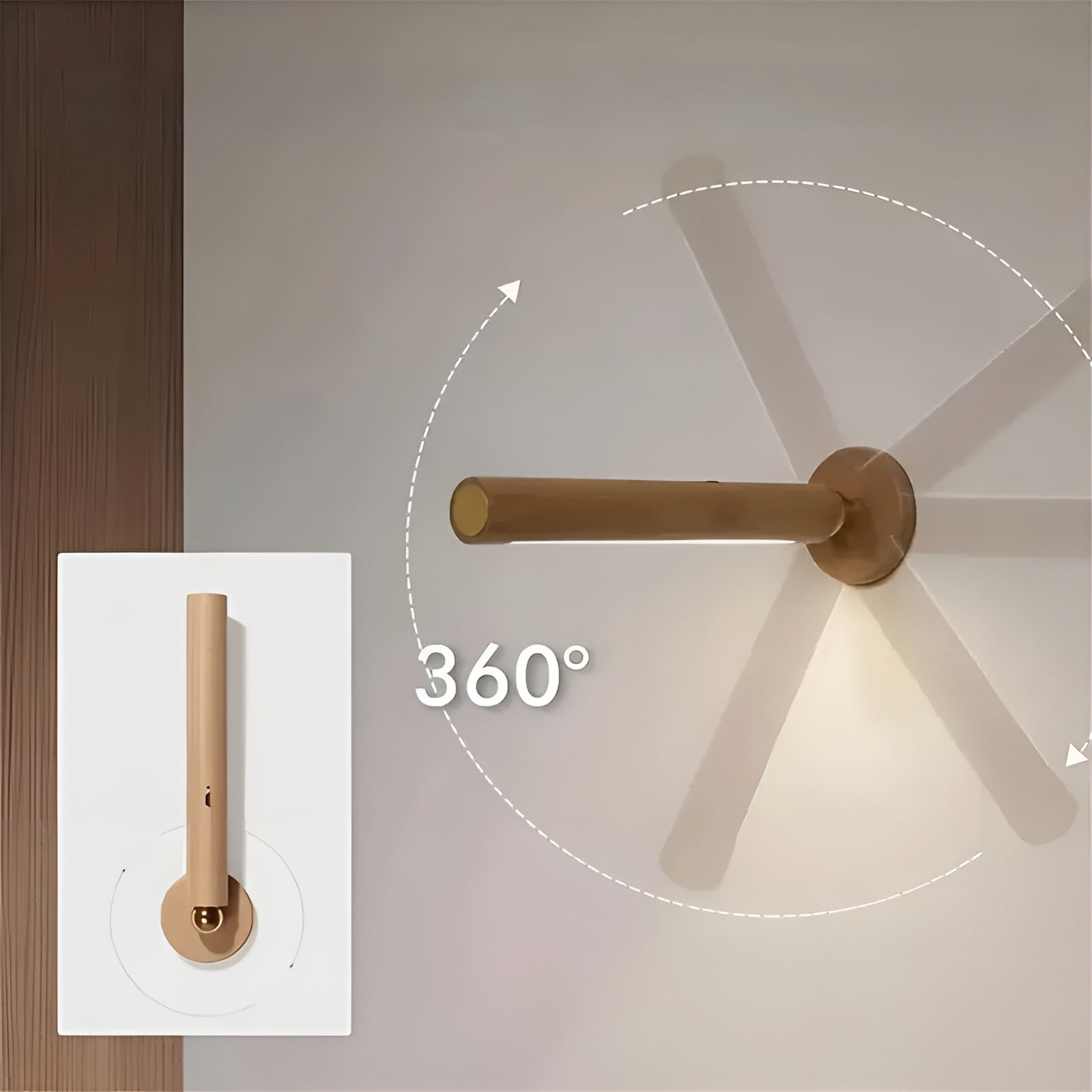 Moderne LED-Wandleuchte – Wiederaufladbar mit Touch-Bedienung | 360° drehbar & Magnetbefestigung