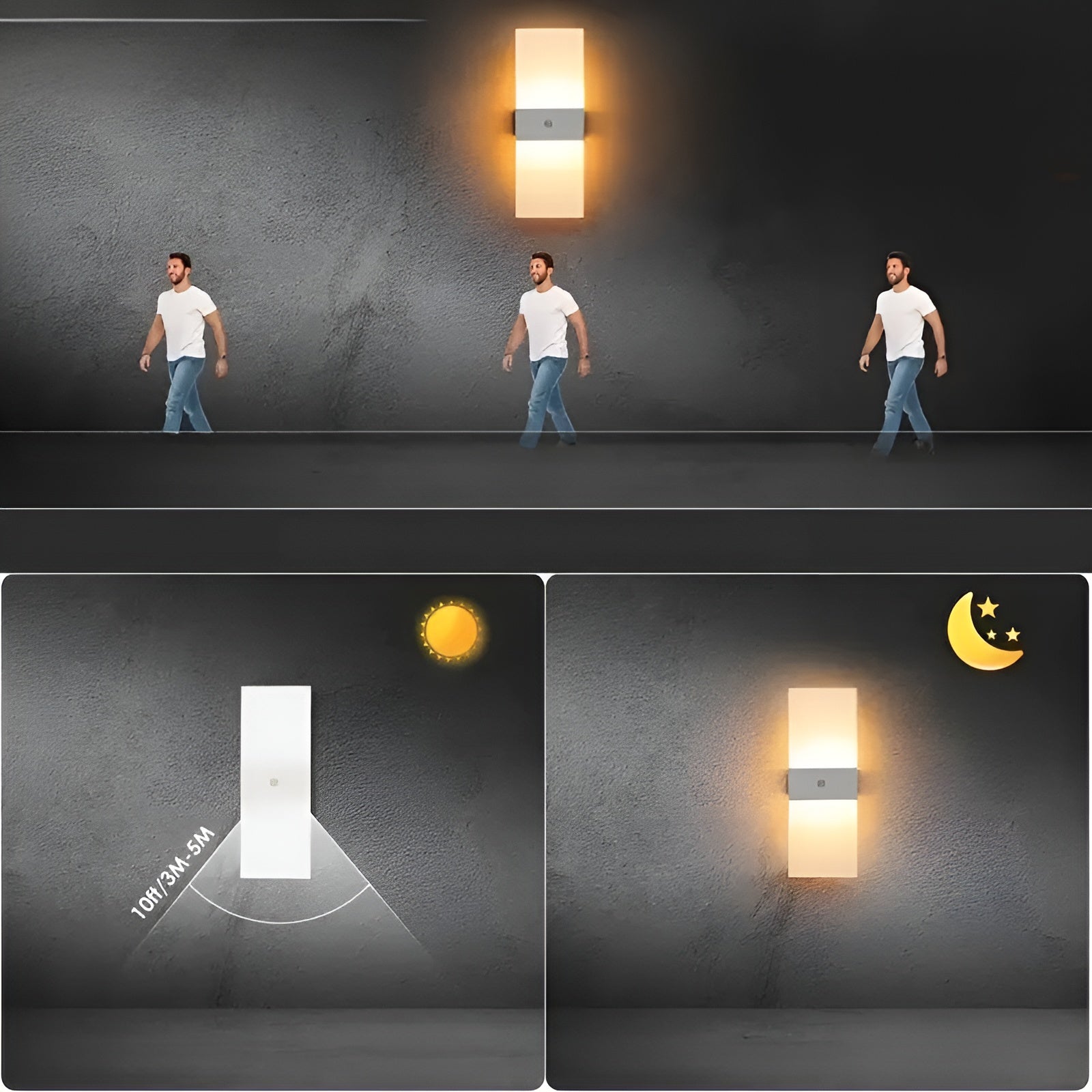 LED-Nachtlichter mit Bewegungsmelder 2er-Set- USB-Aufladung | Magnetische Montage für Schlafzimmer, Flur & Treppe