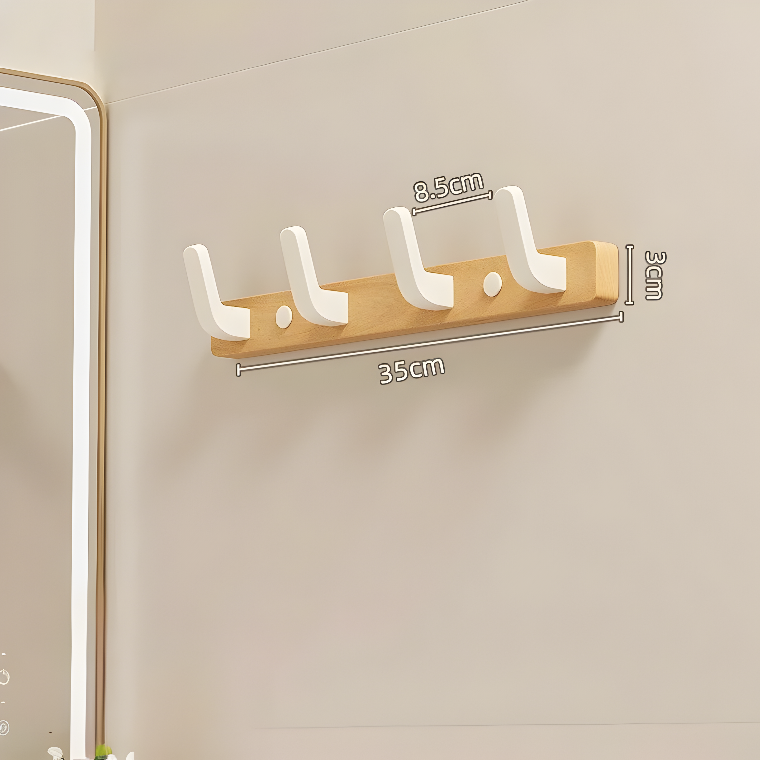 WalnutWisp Hook – Walnuss Holz Wandhaken