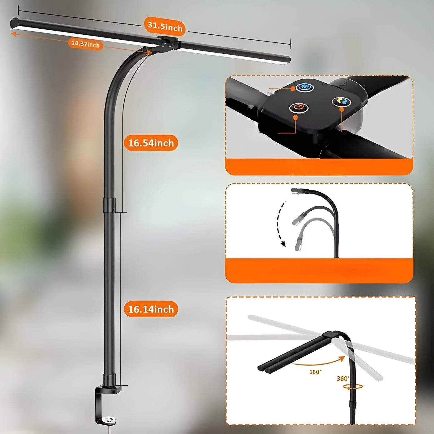 LED-Schreibtischlampe mit Doppelleuchte – Modern und Stilvoll fürs Büro