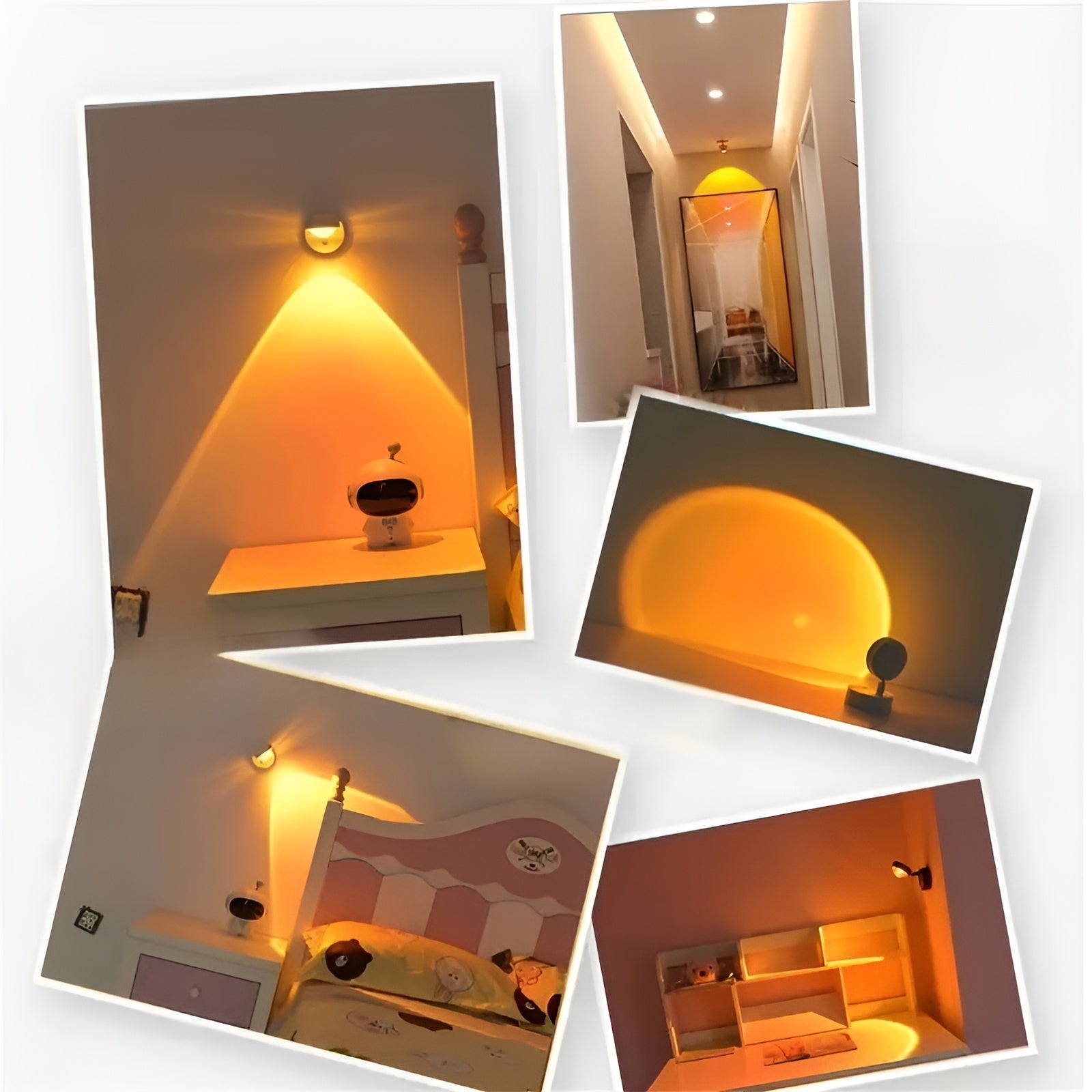 LED-Wandleuchte 360° Drehbar- Atmosphärisches Stimmungslicht,& Dimmbar | USB-Aufladbar für Zuhause