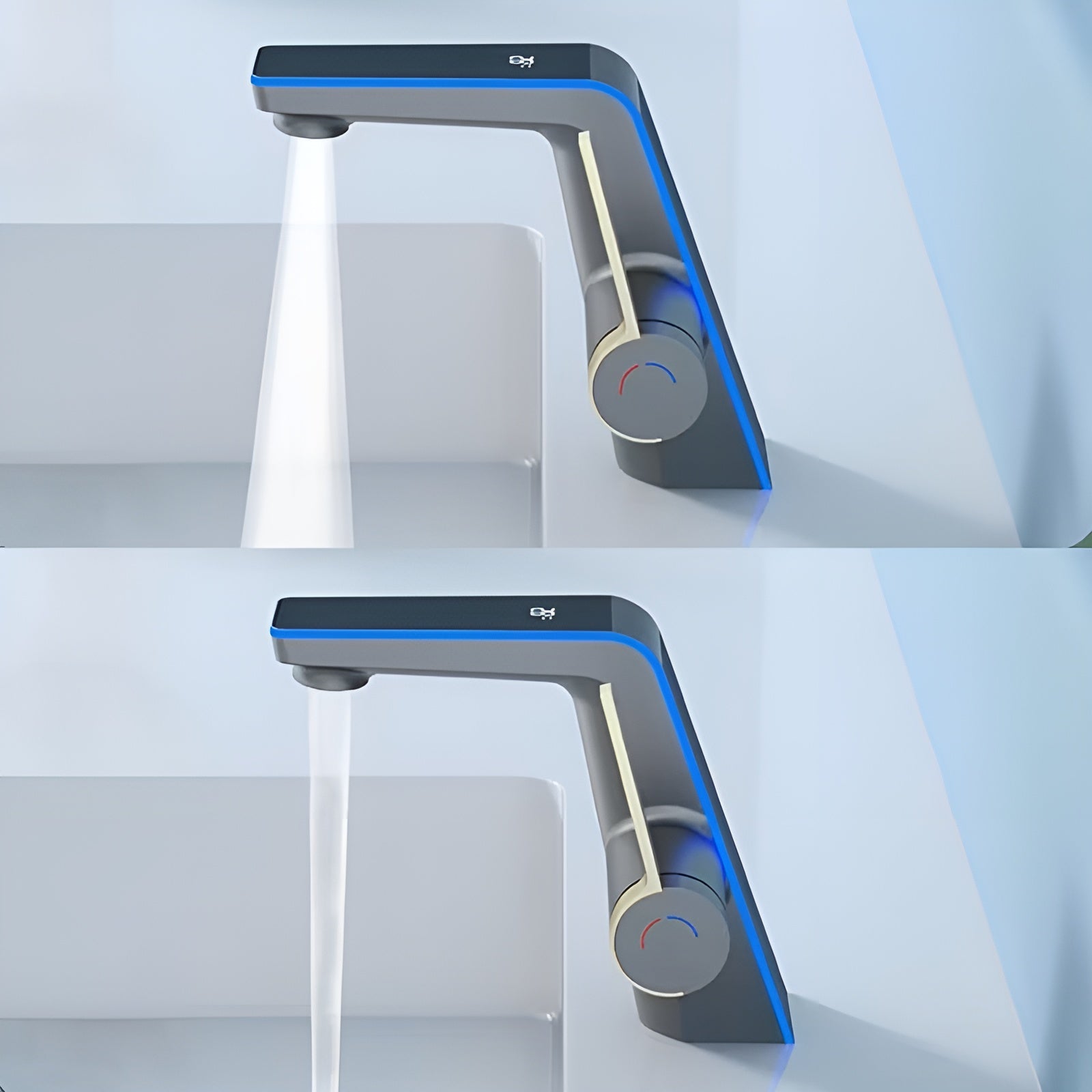 Waschbeckenarmatur mit Ausziehbrause – Hochwertige Mischbatterie für Warm- und Kaltwasser | Einlochmontage für Bad und Küche in Schwarz oder Silber