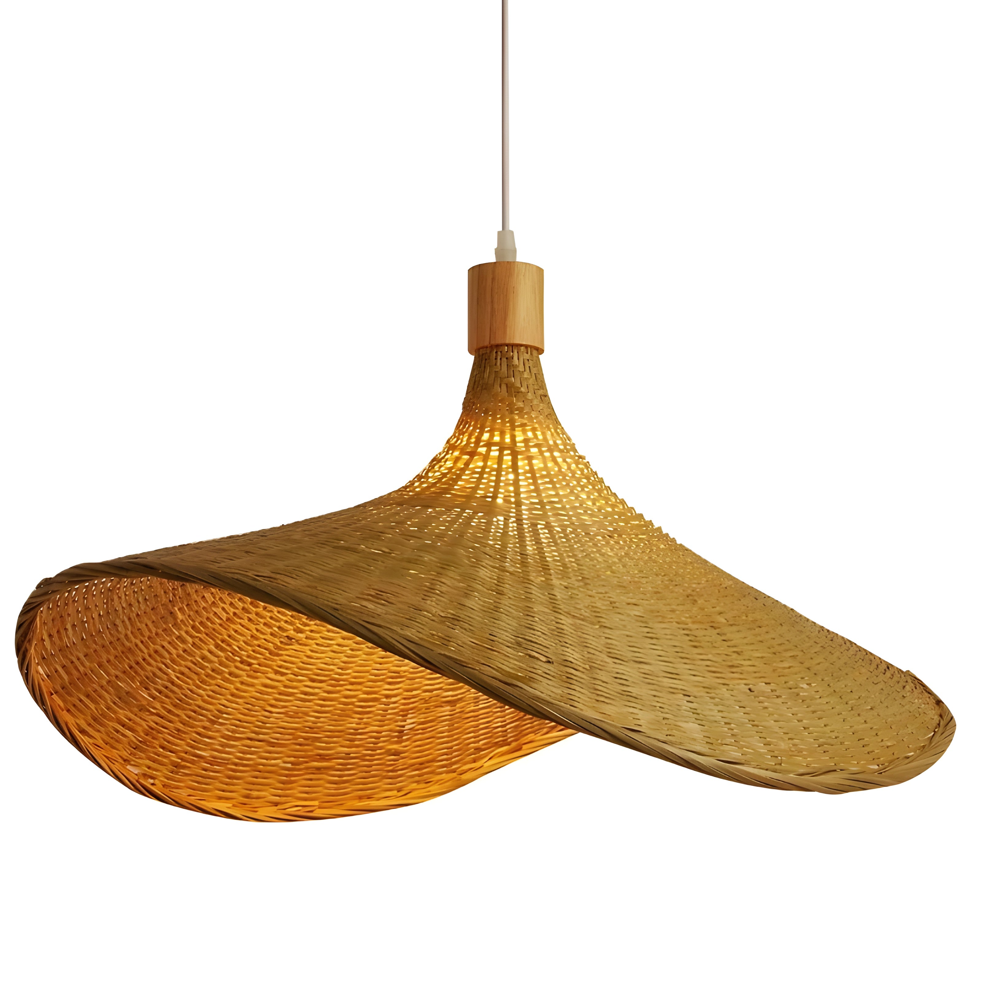 BohoBeam Light - Vintage Bambus-Weidengeflecht Pendelleuchte