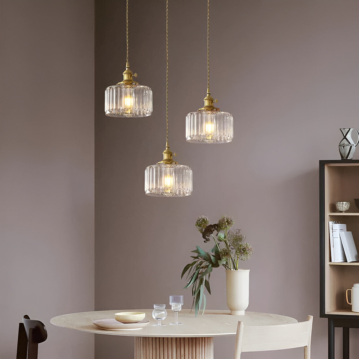 Kupfer-Hängeleuchte aus Glas – Moderne LED Lampe | Für Wohnzimmer & Schlafzimmer