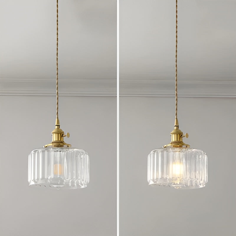 Kupfer-Hängeleuchte aus Glas – Moderne LED Lampe | Für Wohnzimmer & Schlafzimmer