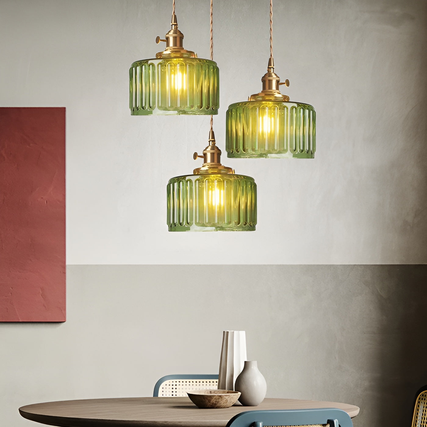Kupfer-Hängeleuchte aus Glas – Moderne LED Lampe | Für Wohnzimmer & Schlafzimmer