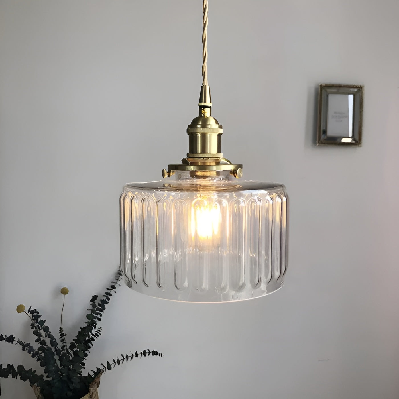 Kupfer-Hängeleuchte aus Glas – Moderne LED Lampe | Für Wohnzimmer & Schlafzimmer