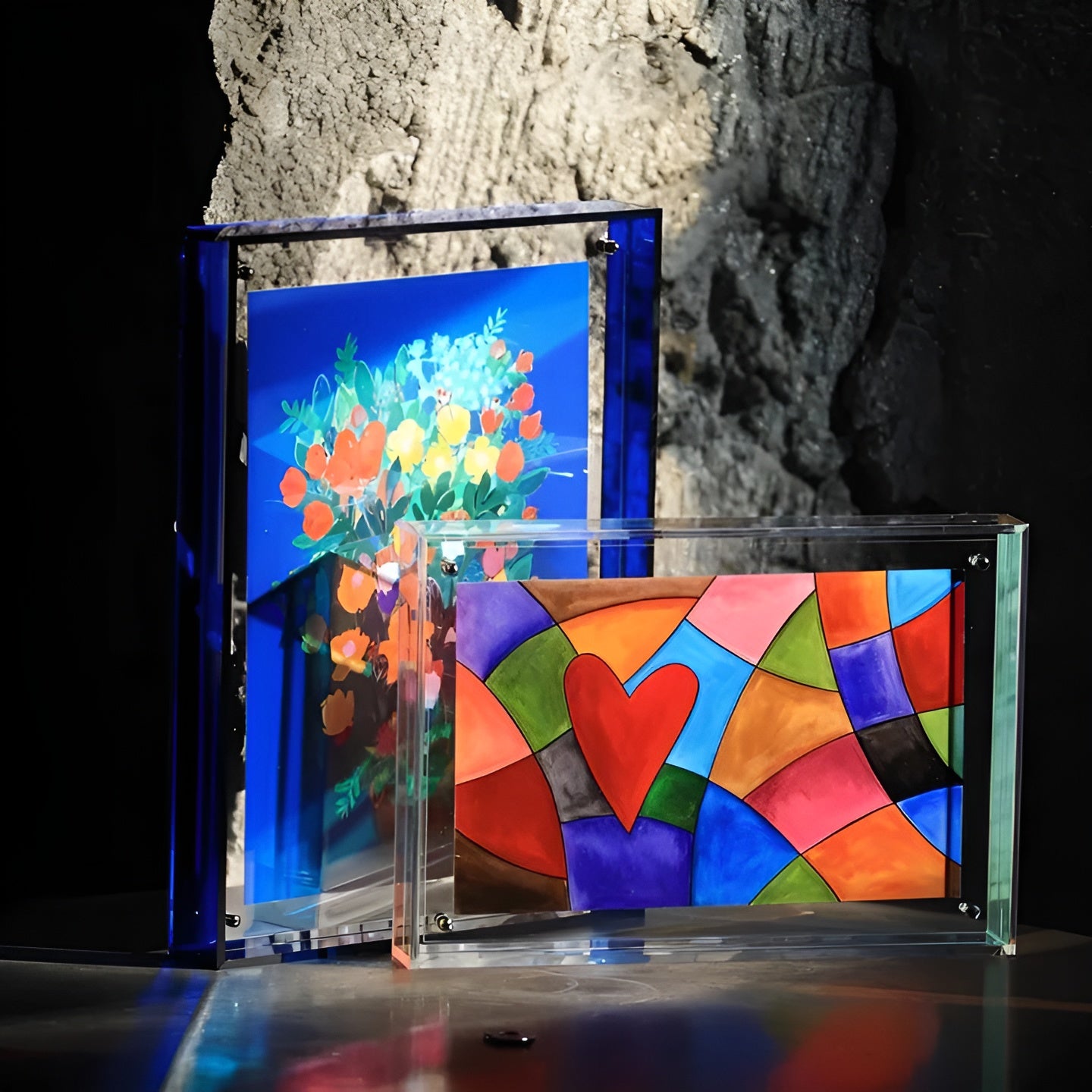 Neon Bilderrahmen aus Acryl – Leuchtend & Stilvoll | Retro-Dekoration im 80er-Jahre Design