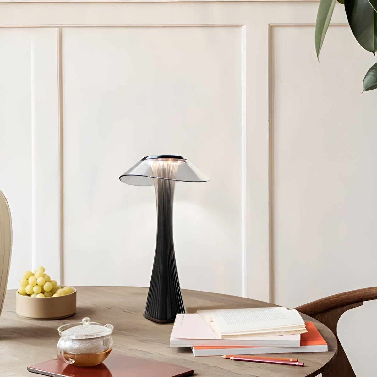 Gior Tischlampe - Wiederaufladbar Italienisch Kristall Nachttischlampe mit Smart Touch - Tischlampe