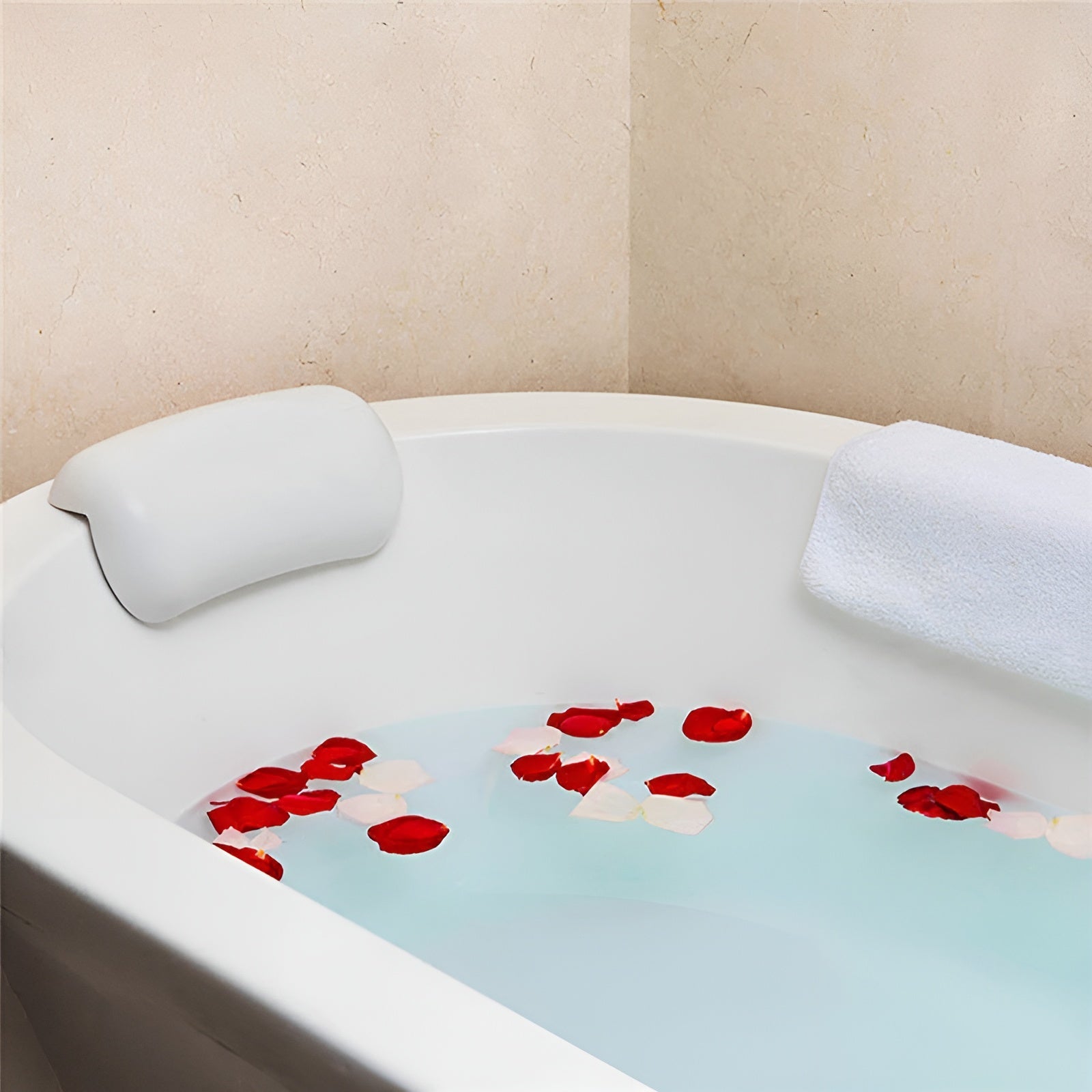 Badewannenkissen – Wasserdicht & Rutschfest | Weiches Memory Foam Kopf- & Rückenpolster mit Saugnäpfen