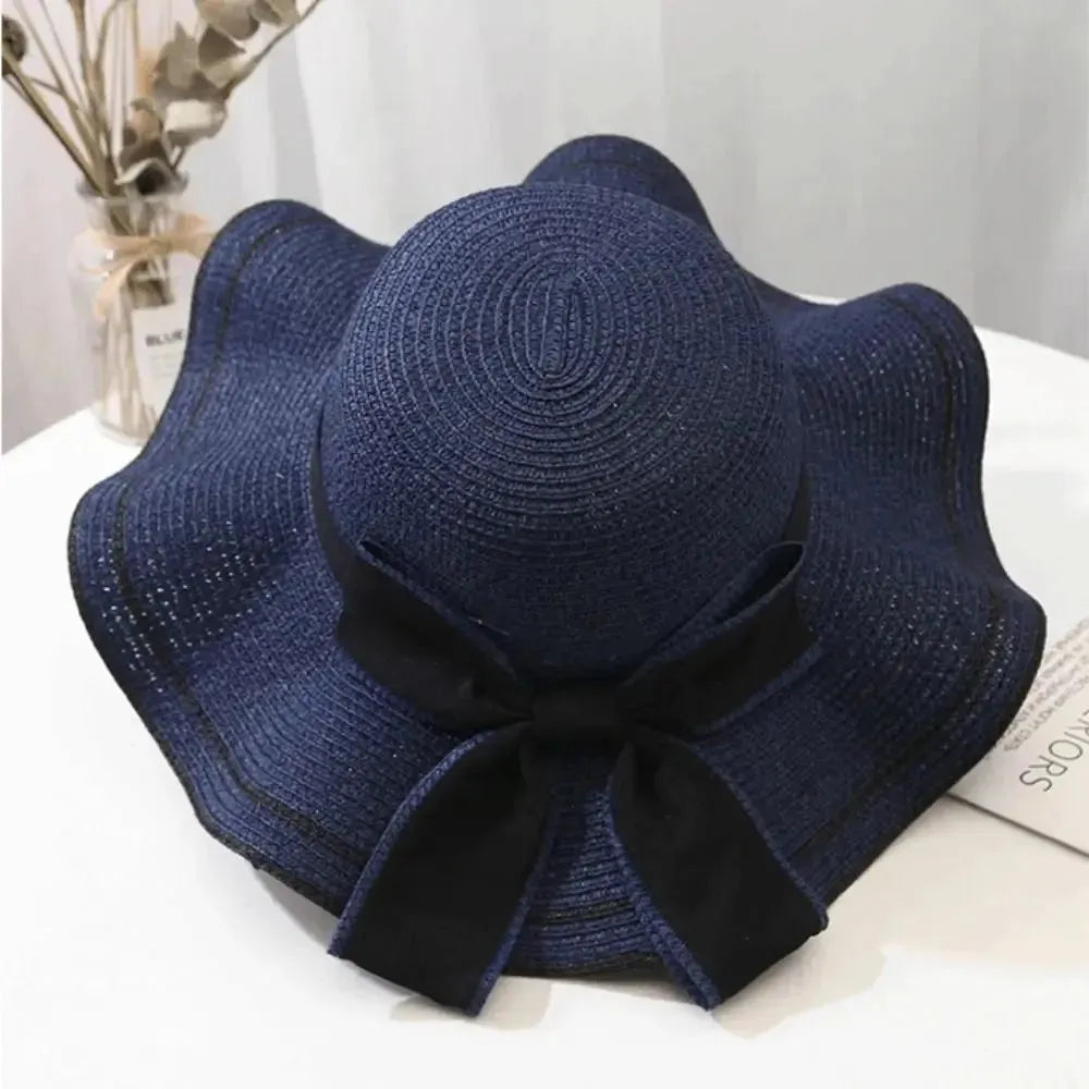 Aliza StrawHat - Women Casual BowtieTravel Beach Hat Elegare
