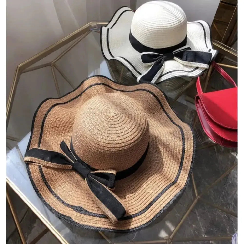 Aliza StrawHat - Women Casual BowtieTravel Beach Hat Elegare
