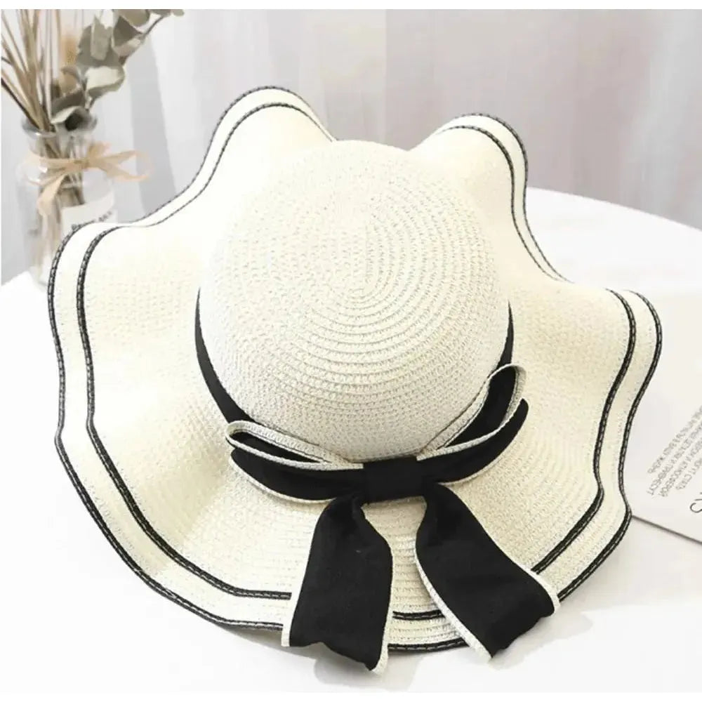 Aliza StrawHat - Women Casual BowtieTravel Beach Hat Elegare