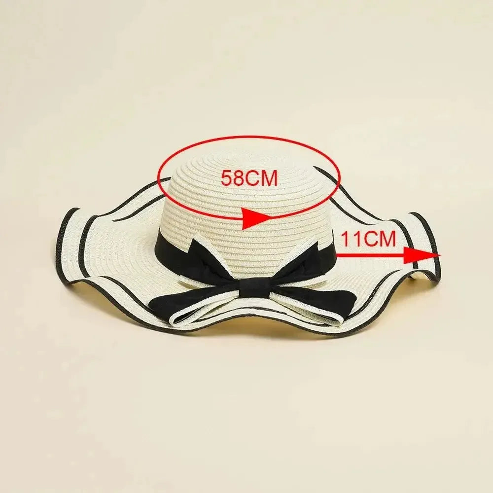 Aliza StrawHat - Women Casual BowtieTravel Beach Hat Elegare