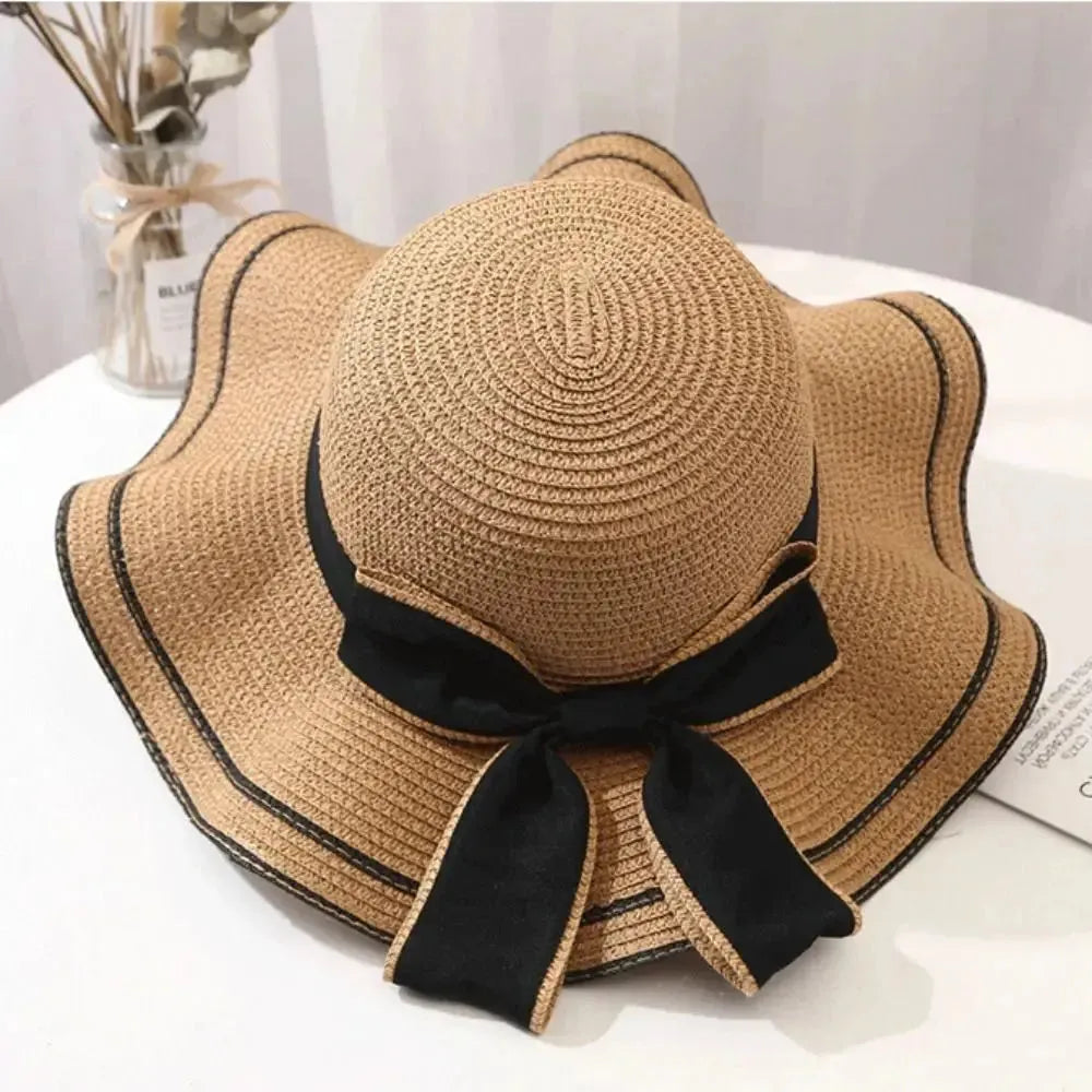 Aliza StrawHat - Women Casual BowtieTravel Beach Hat Elegare