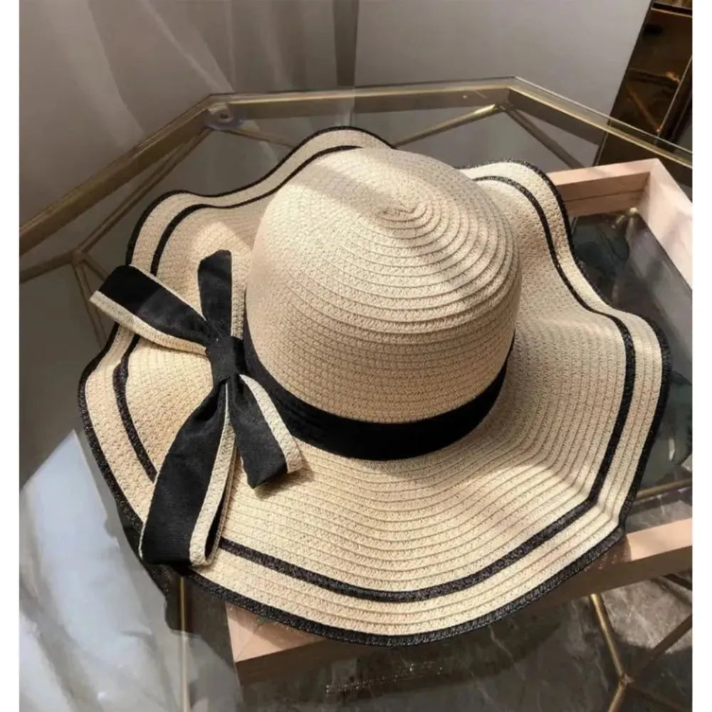 Aliza StrawHat - Women Casual BowtieTravel Beach Hat Elegare