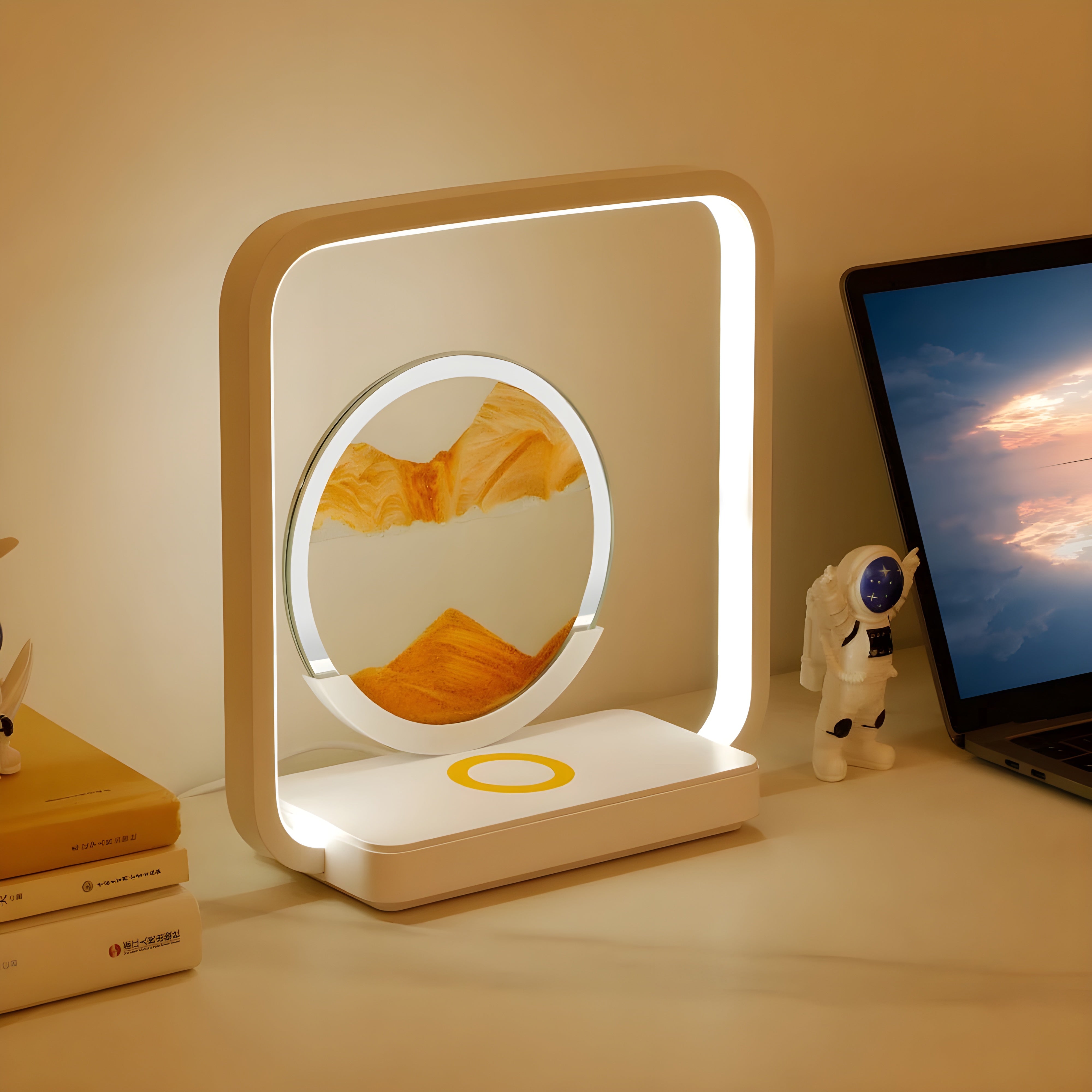 HorizonFlow Lampe – 3D Fließender Sand LED Nachtlampe
