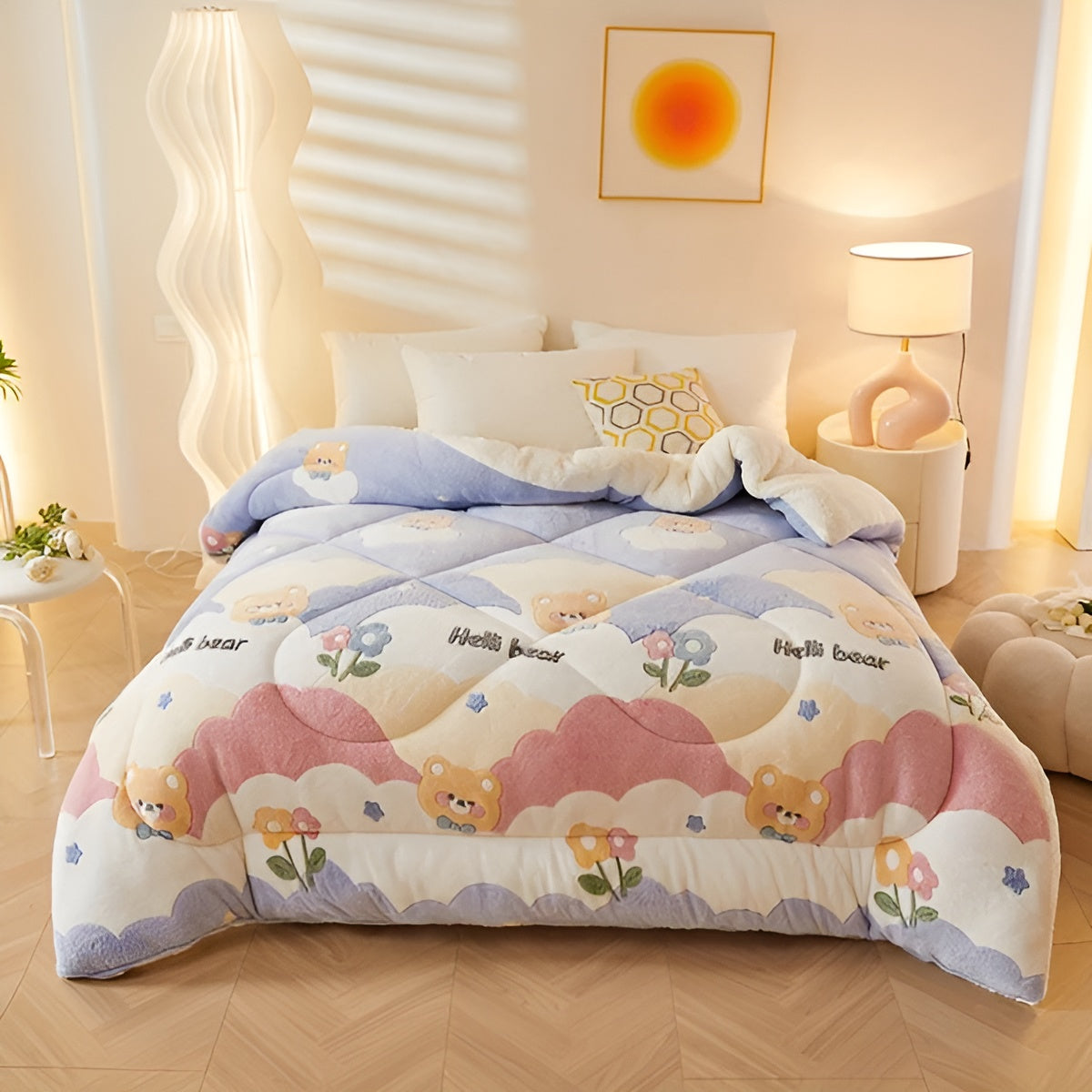 Flanell-Bettdecke mit Blumenmuster – Weich und Gemütlich | Perfekt für das Schlafzimmer