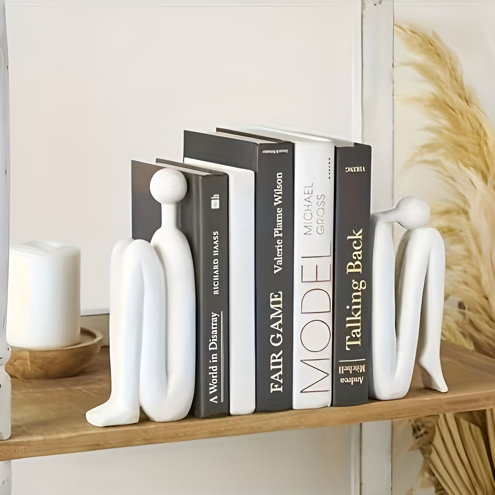 2-teiliges Skulpturen-Set aus Kunstharz – Moderne Menschenfiguren | Dekorativ für Regal & Wohnzimmer - Skulptur