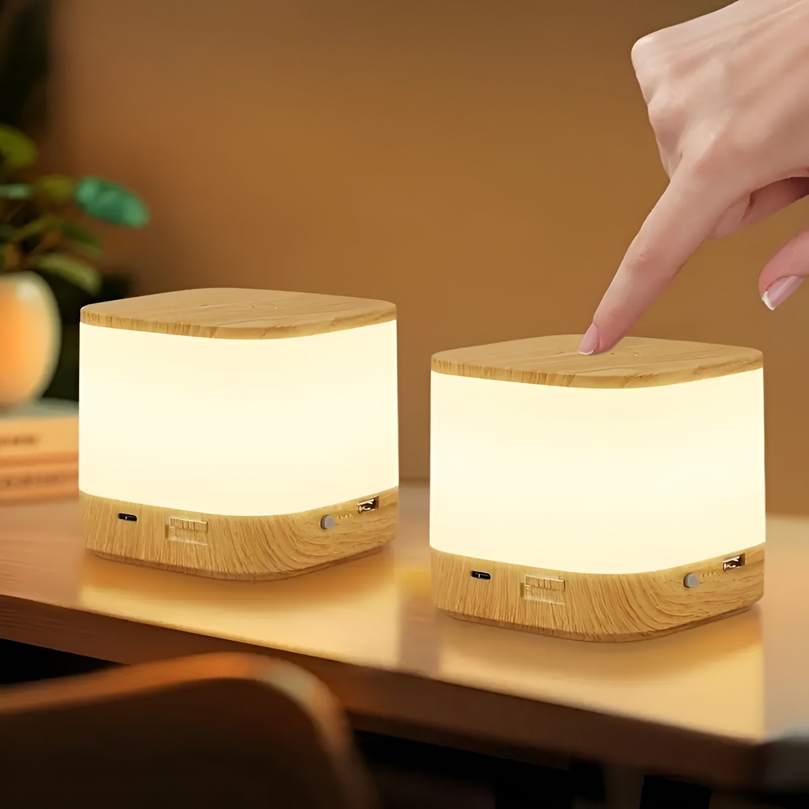 LED-Tischlampe mit Touch-Dimmer – Einstellbare Helligkeit & Farbtemperatur | USB-Aufladung, Timer, Ideal fürs Schlafzimmer