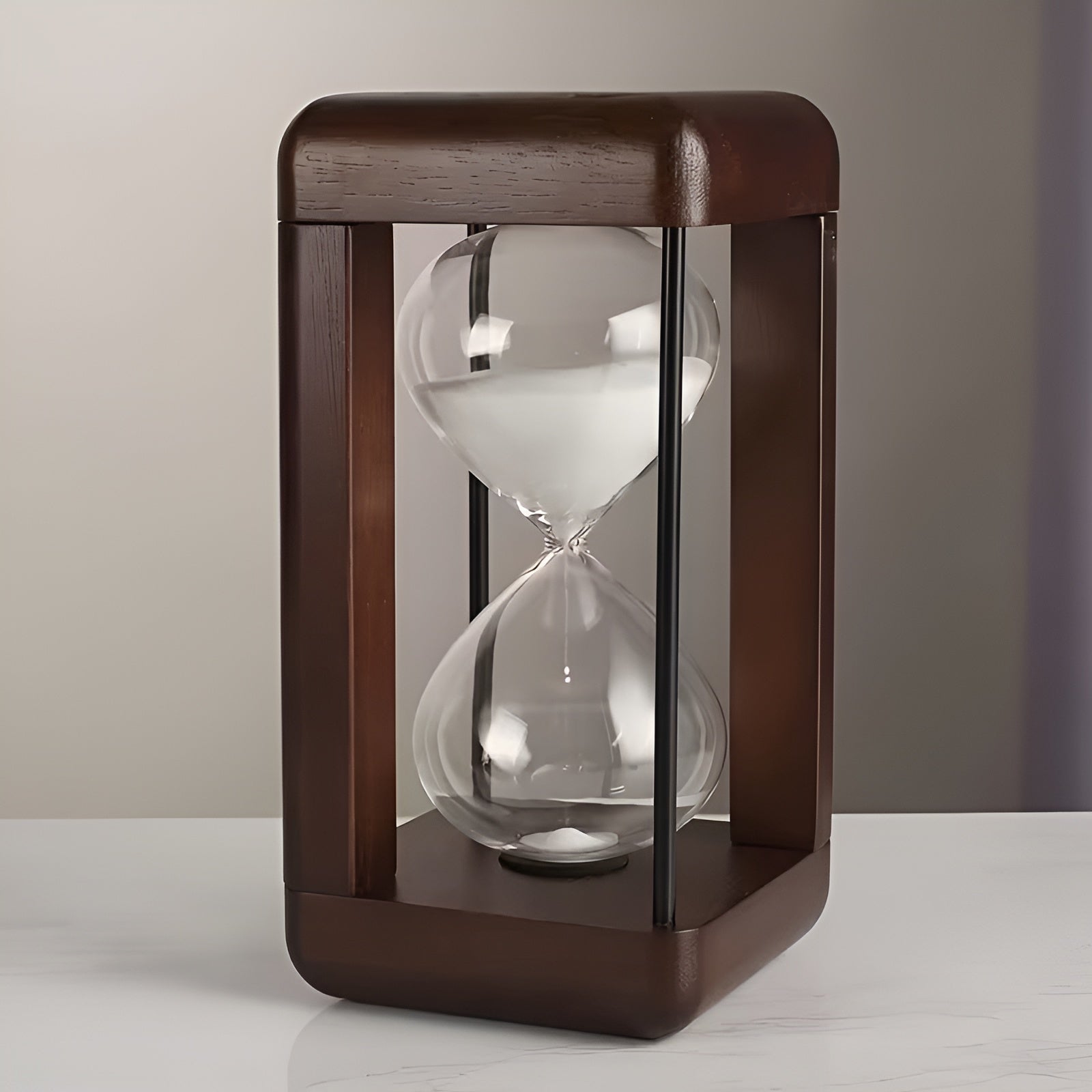 Holz-Sanduhr 30 Minuten – Massivholzrahmen & Dekorativ | Ideal für Büro und Zuhause - Wohnzubehör