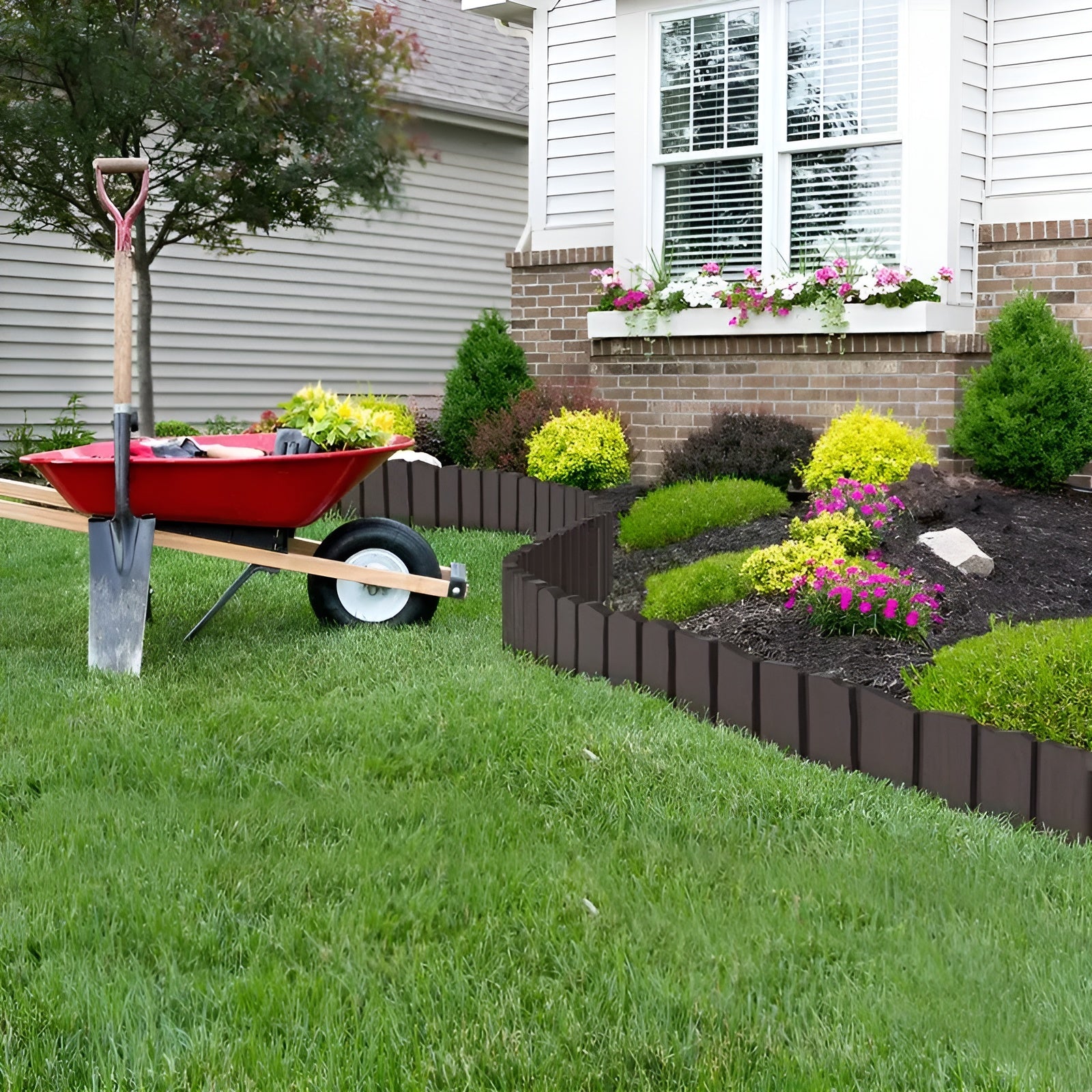 Beetumrandung für Blumen – Dekorative Gartenpalisade | Perfekt für kleine Beete und Gartendeko