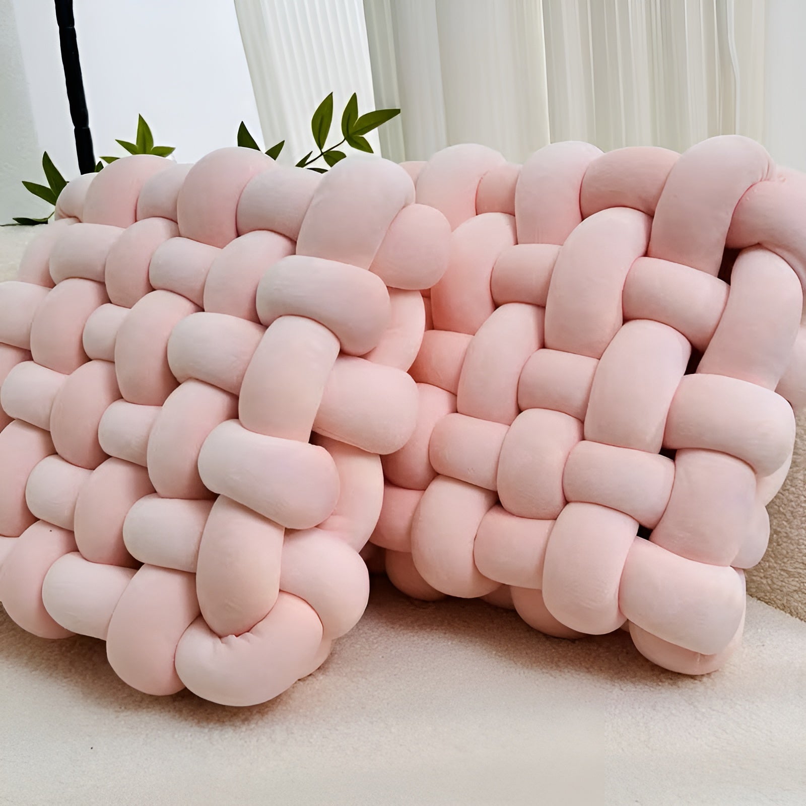 Knoten-Dekokissen im 2er-Set – Weich und Dekorativ | Perfekt für Sofa Bett und Wohnzimmer - Kissen