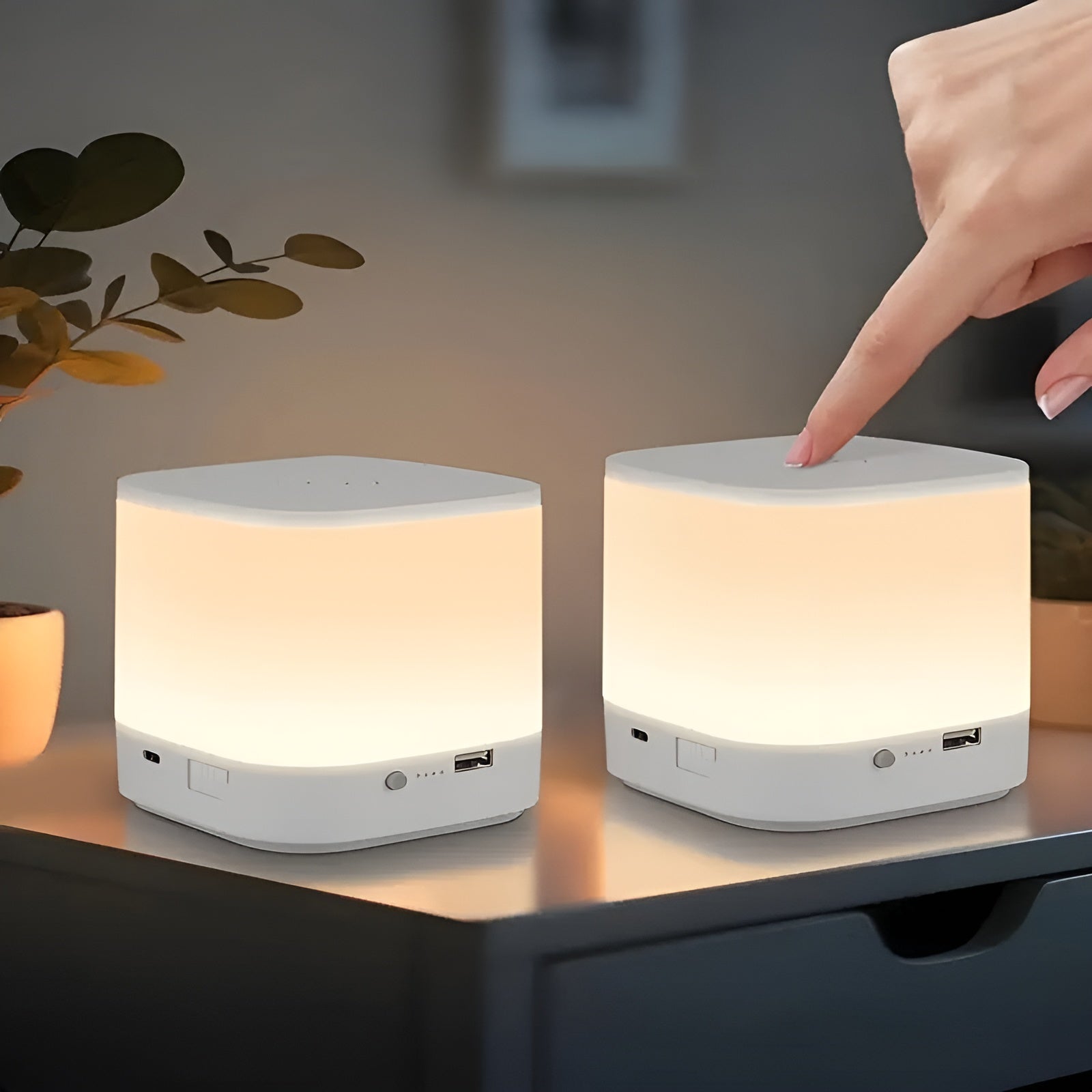LED-Tischlampe mit Touch-Dimmer – Einstellbare Helligkeit & Farbtemperatur | USB-Aufladung, Timer, Ideal fürs Schlafzimmer