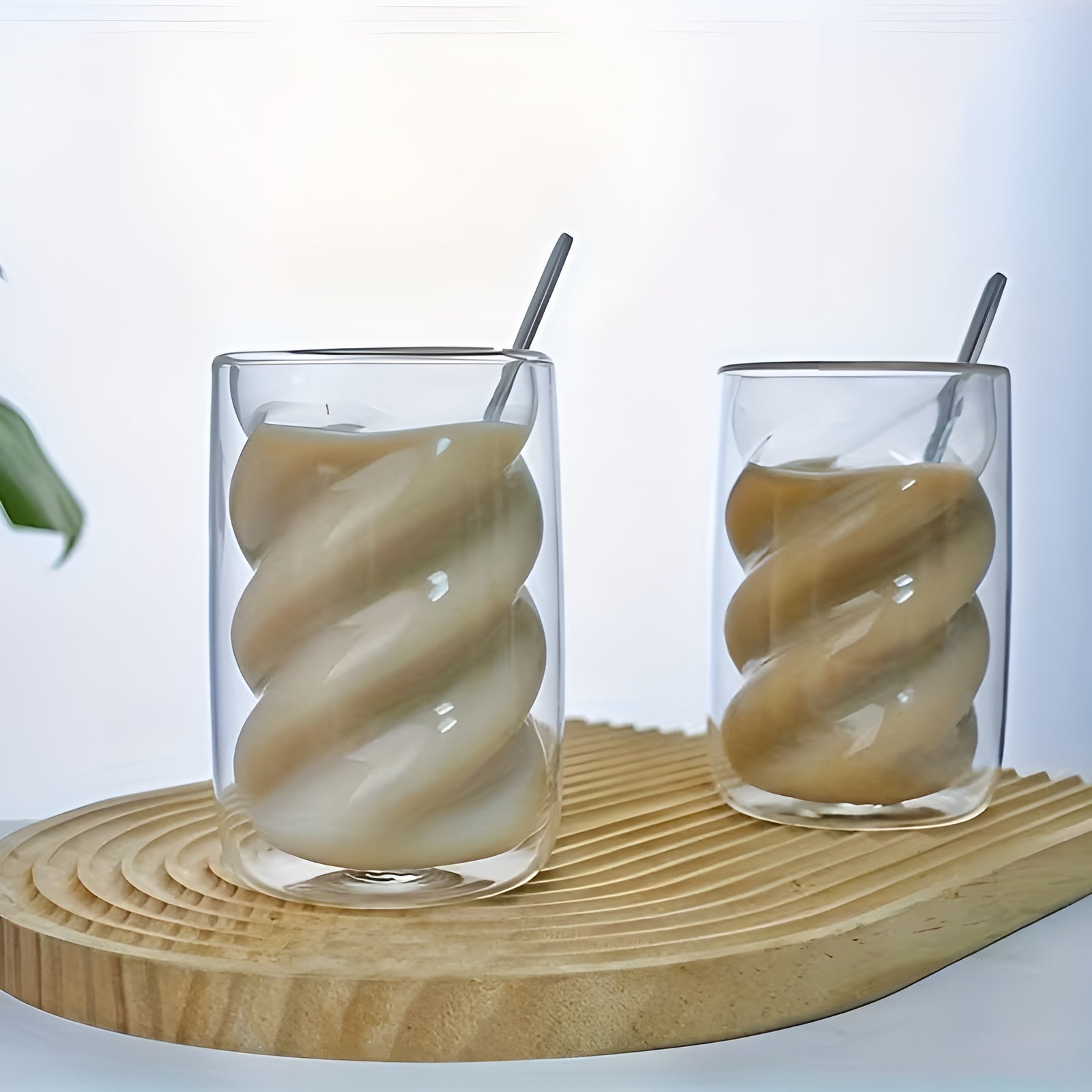 Doppelwandige Spiralgläser im 4er-Set – Hitzebeständig und Isolierend | Ideal für Kaffee Tee und Desserts - Wohnzubehör
