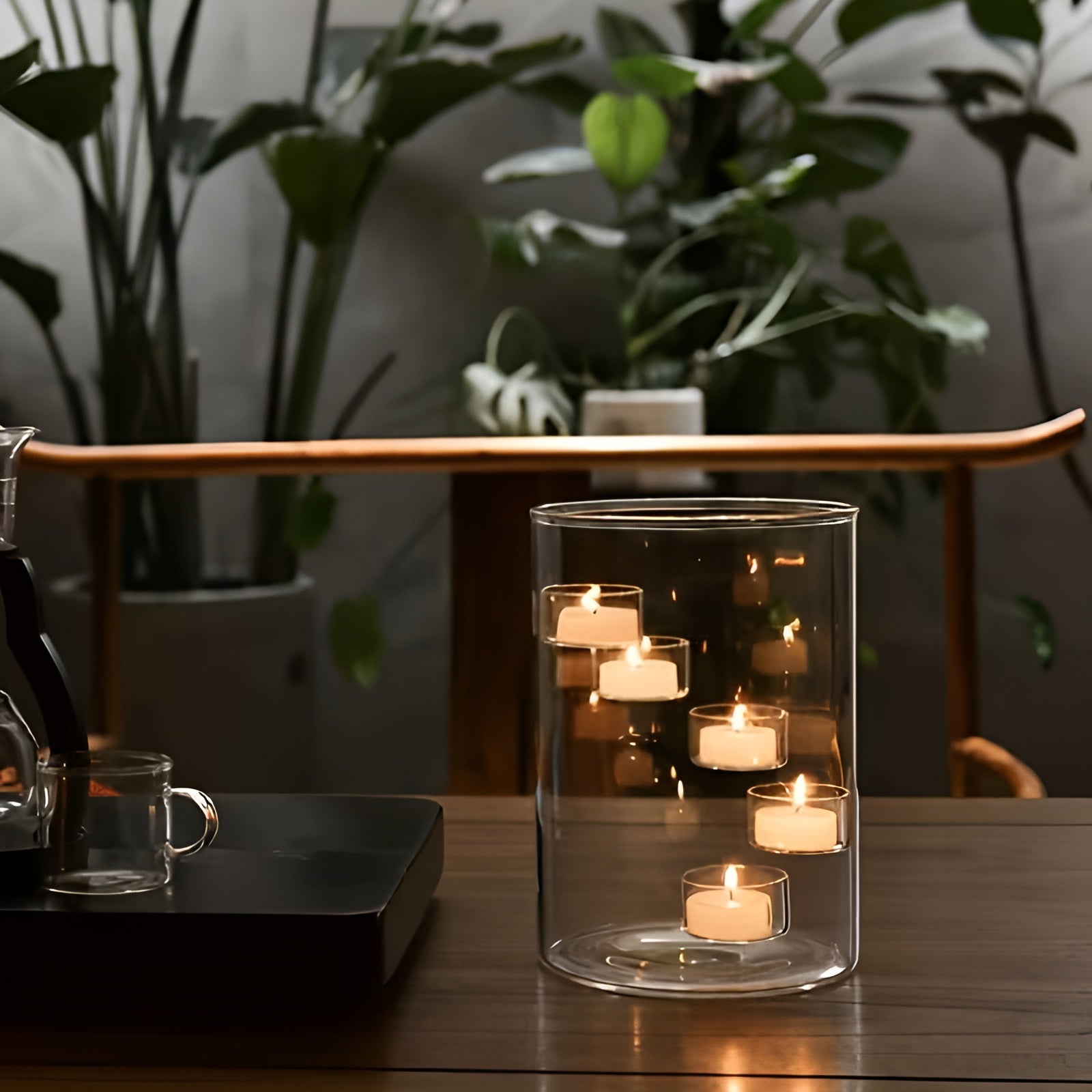 Großer Drehbarer Glas-Kerzenhalter – Europäischer Stil | Elegante & Dekorative Tischdekoration - Wohnzubehör