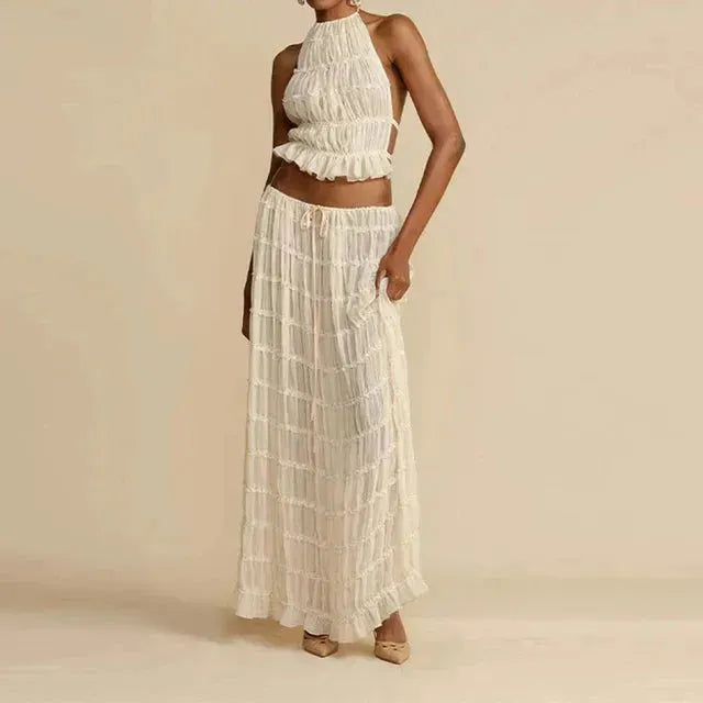 Anastasia Set - Frühlings- und Sommer-Casual-Zweiteiler - Beige / S - Damen-Set