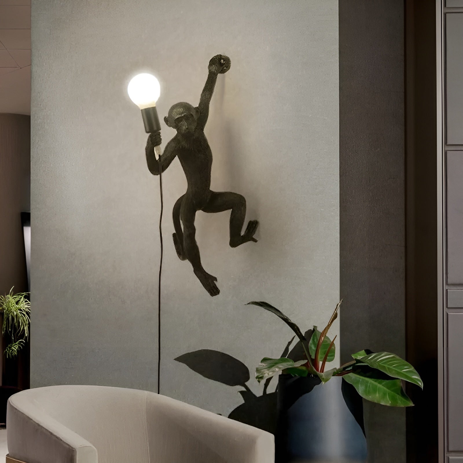 Affen-Wandleuchte – Kreatives Design mit LED-Licht | Verleiht jedem Zuhause Charakter