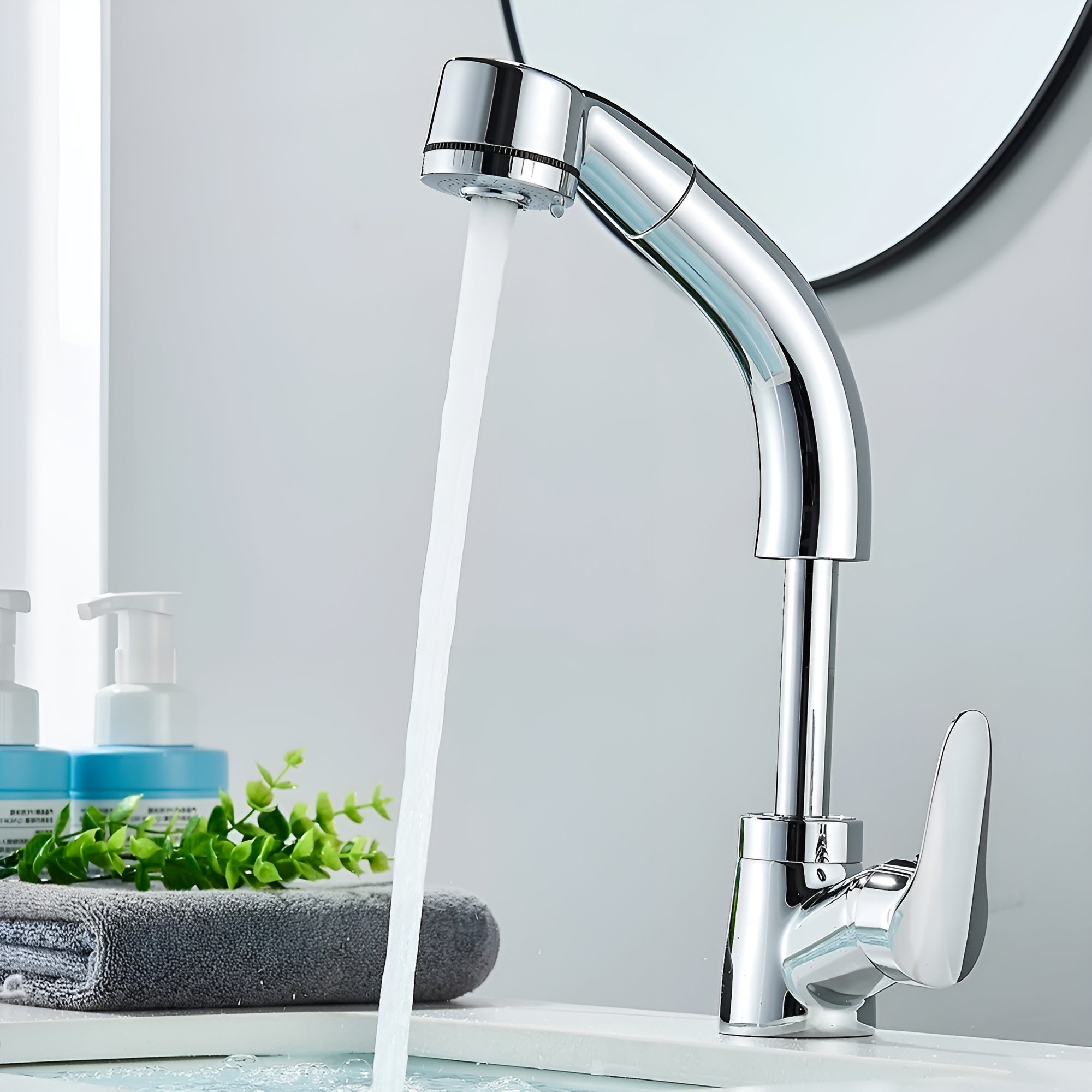 Ausziehbare Waschbeckenarmatur – Flexibel Verstellbar & Elegantes Design | Perfekt für Bad und Gäste-WC - Küchenarmatur