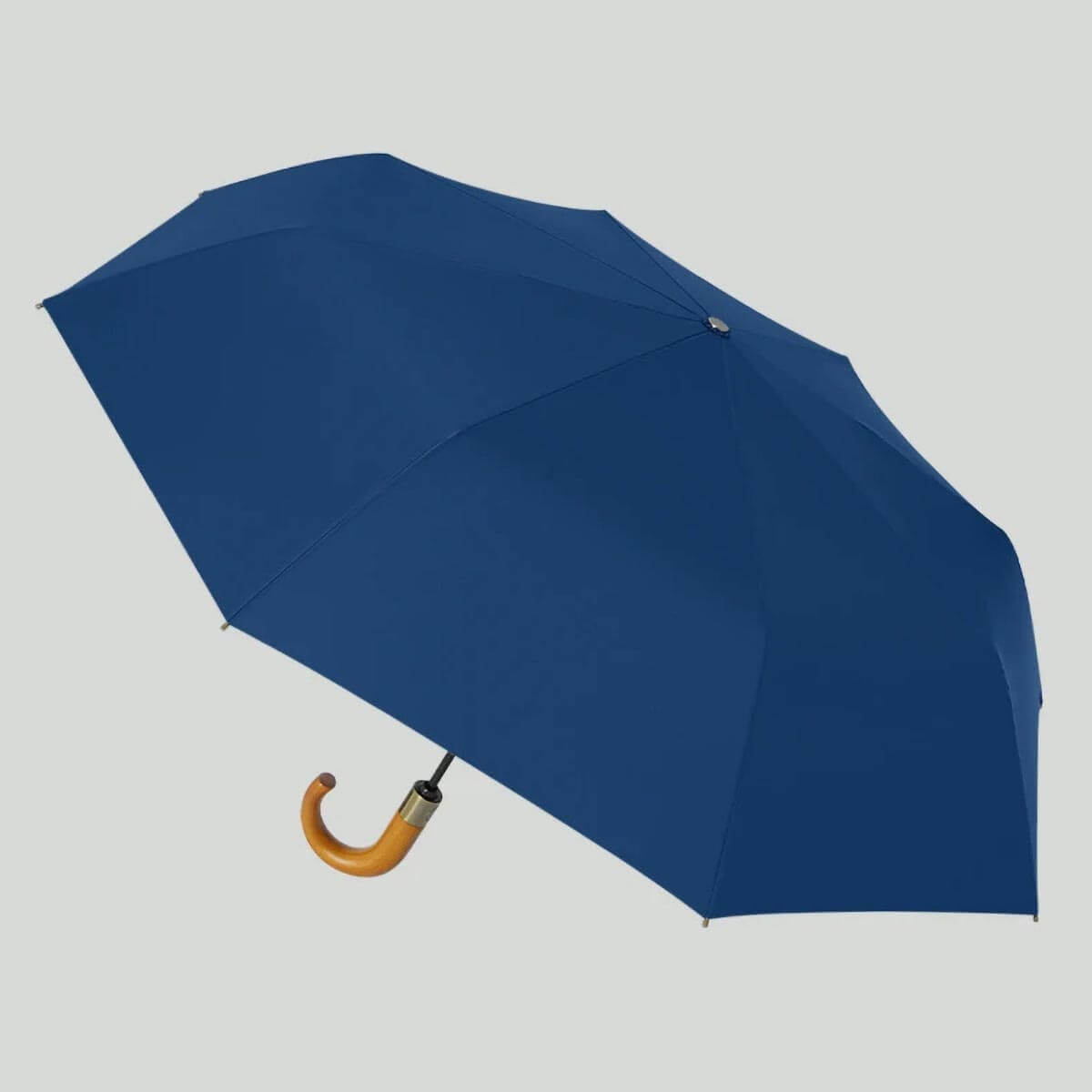 Automatik Taschenschirm mit Holzgriff – Sturmfest 105 cm - Regenschirme