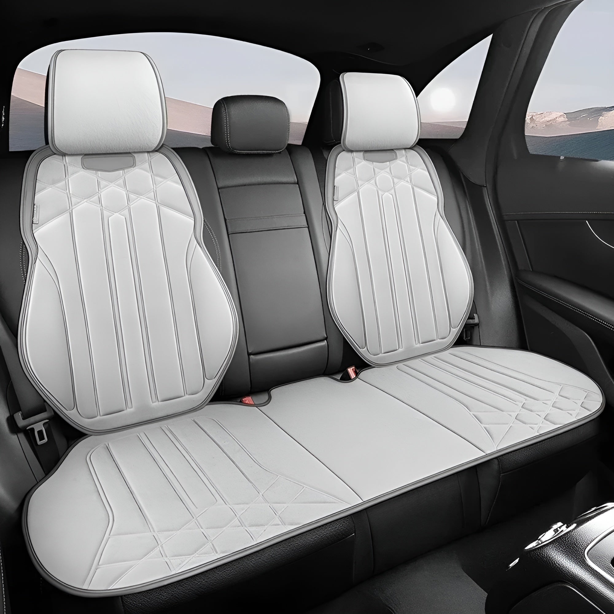 Autositzbezüge aus Velours – Atmungsaktiv und Schützend | Komplettset mit Sitzkissen für Universelle Passform - Wohnen