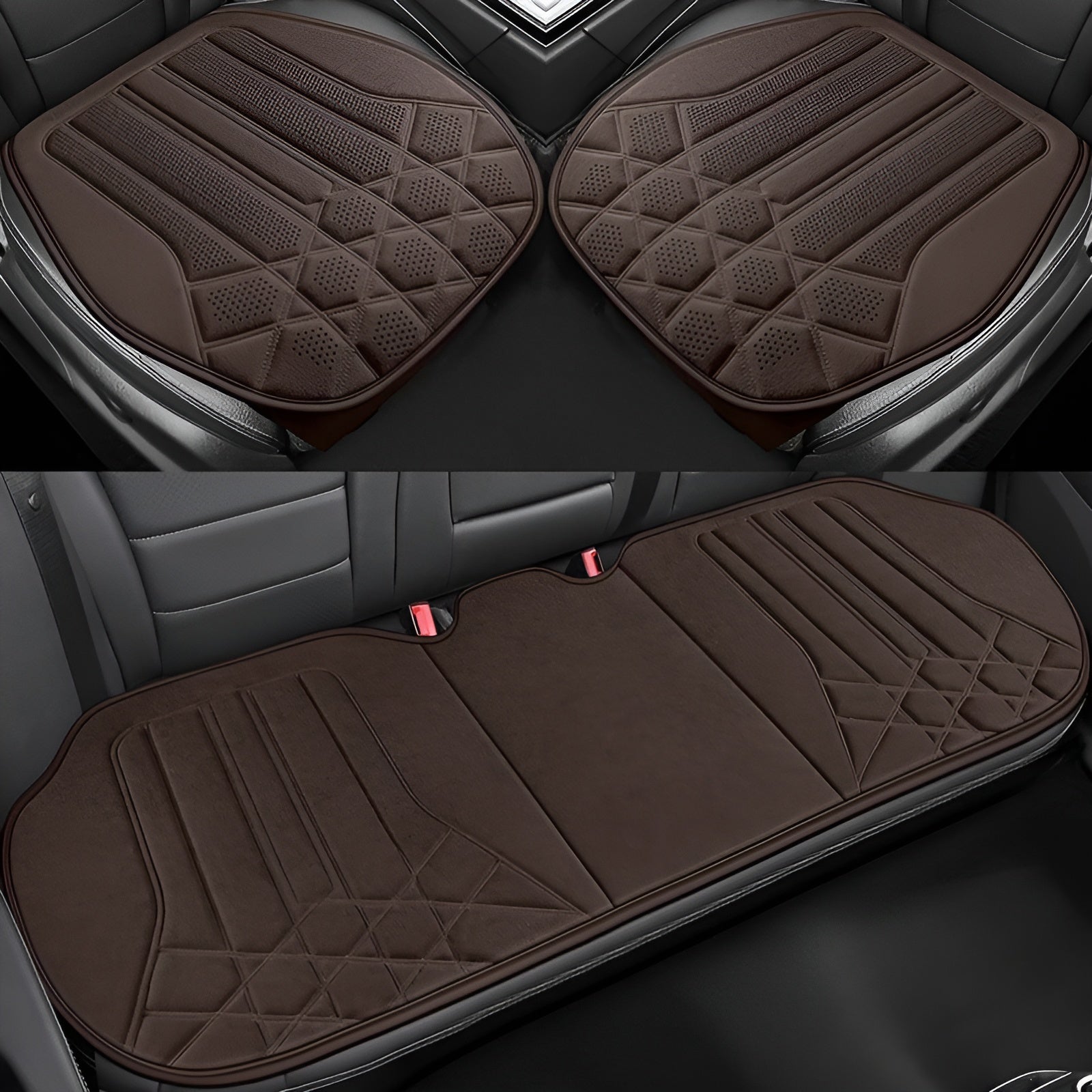 Autositzbezüge aus Velours – Atmungsaktiv und Schützend | Komplettset mit Sitzkissen für Universelle Passform - 1