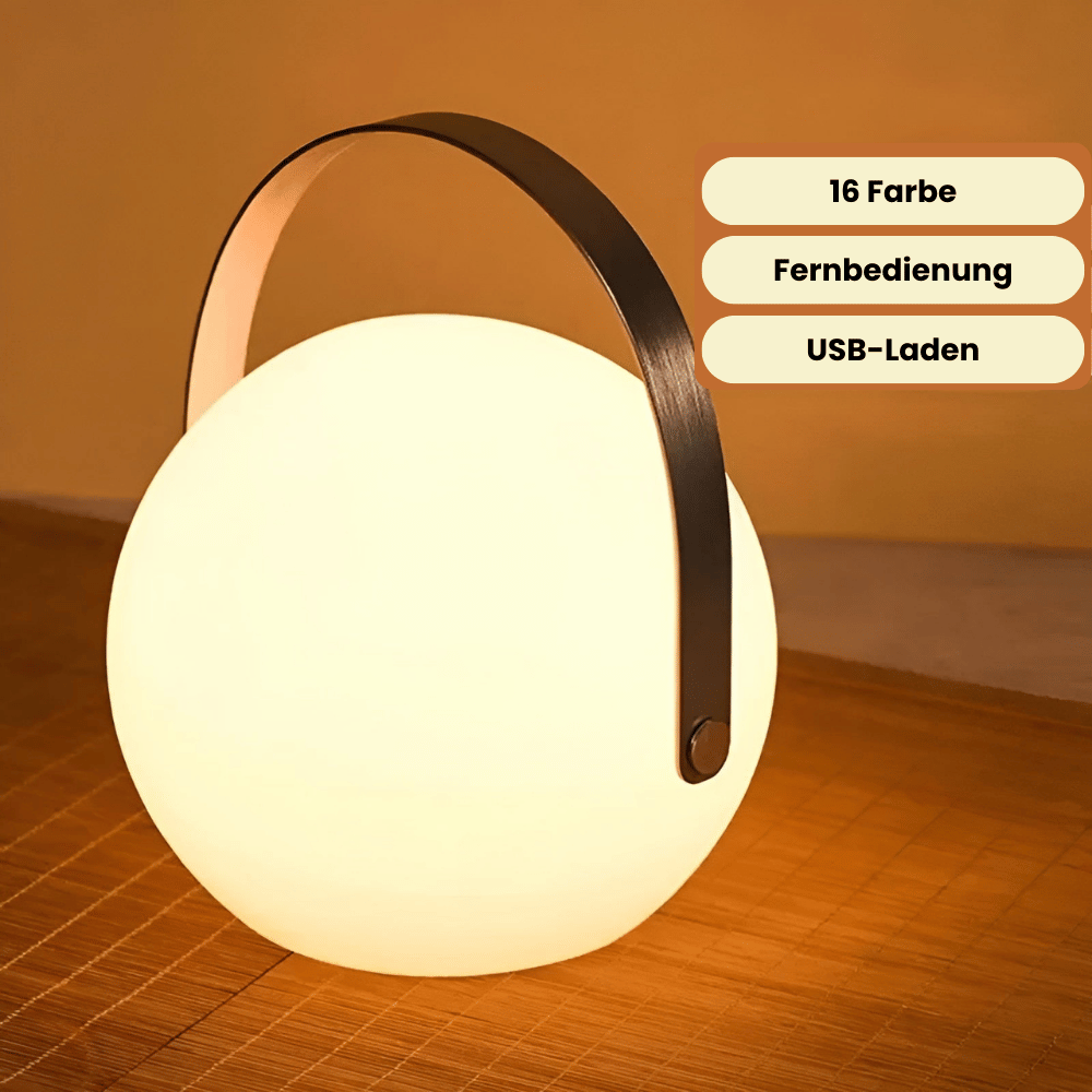 Kabellose LED Tischlampe – Tragbar & Wasserdicht mit Fernbedienung | Für Garten, Balkon & Wohnzimmer