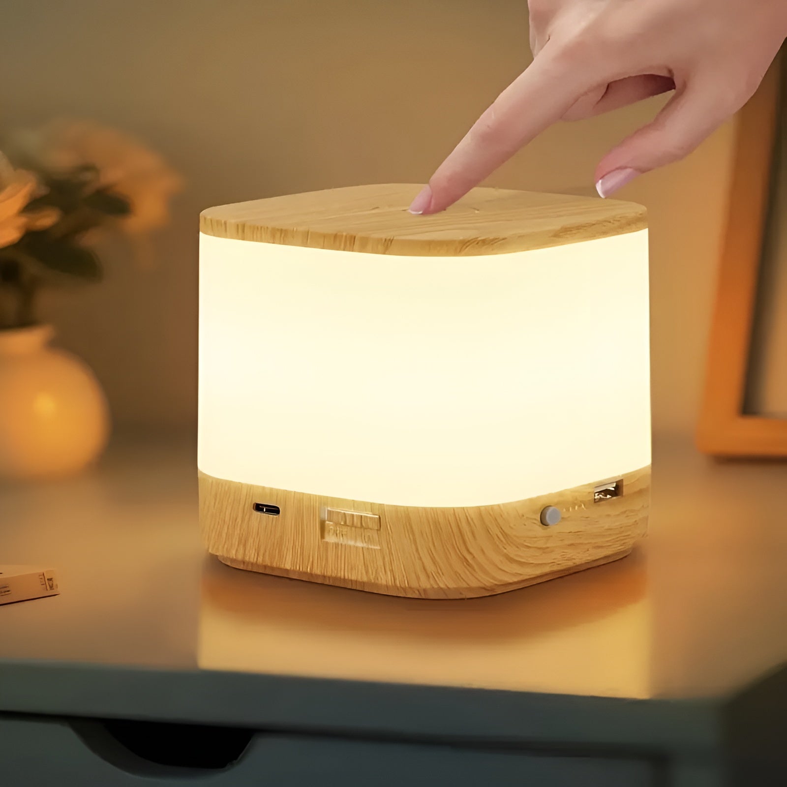 LED-Tischlampe mit Touch-Dimmer – Einstellbare Helligkeit & Farbtemperatur | USB-Aufladung, Timer, Ideal fürs Schlafzimmer