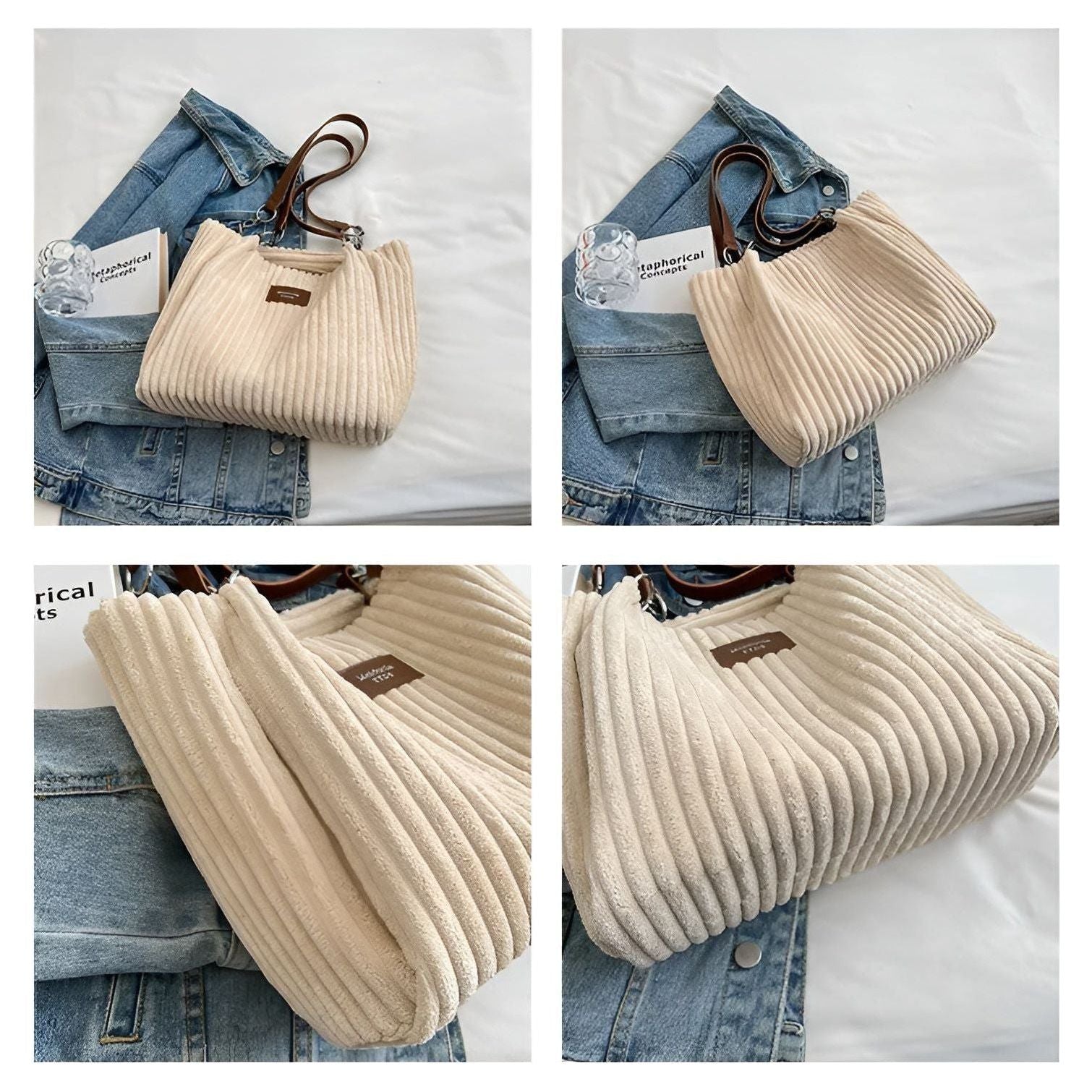 Carla Bag - Corduroy Feminine Luxus-Umhängetasche - Elegare