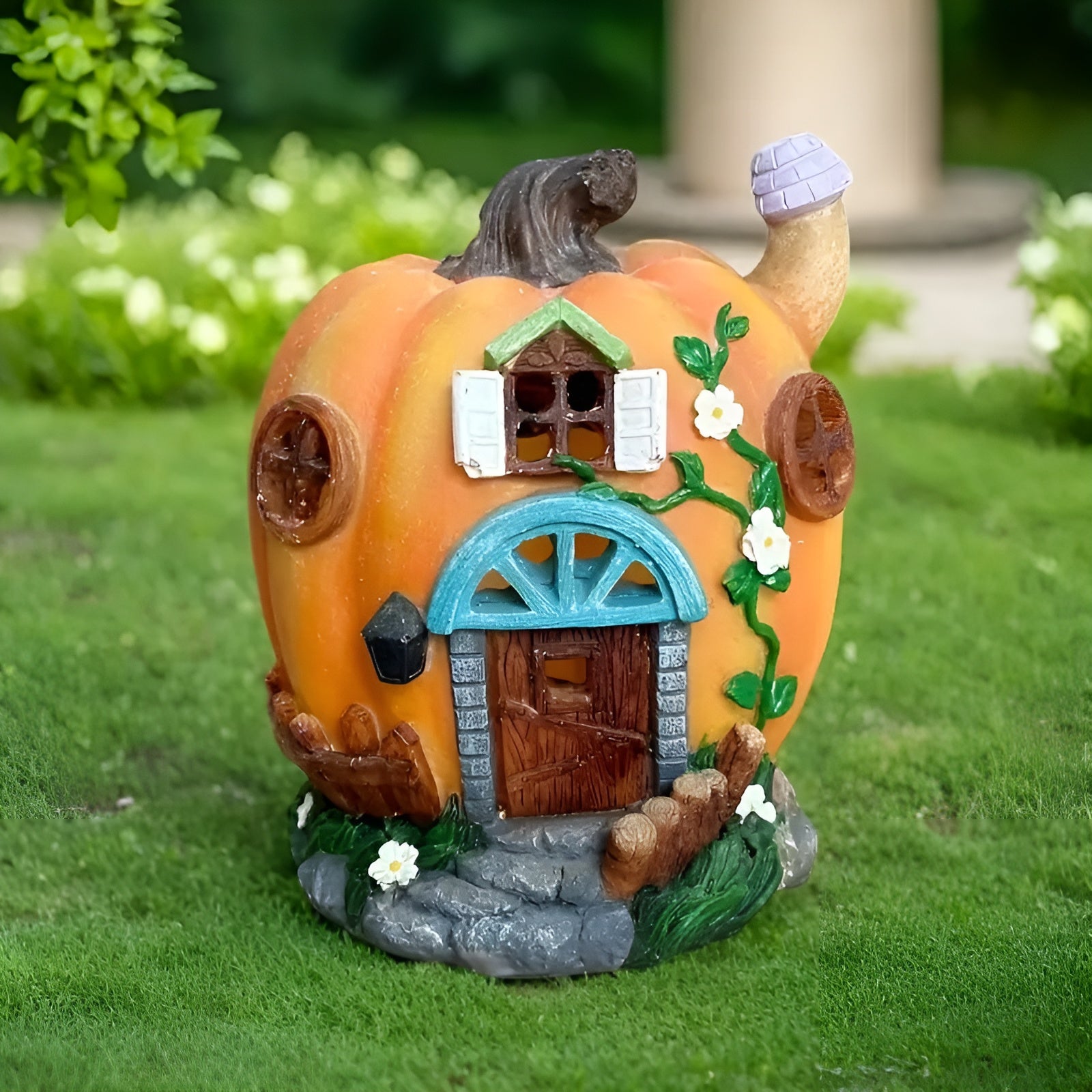 Solar Kürbishaus – Leuchtende Garten-Deko mit LED | Perfekt für Halloween, Balkon & Terrasse