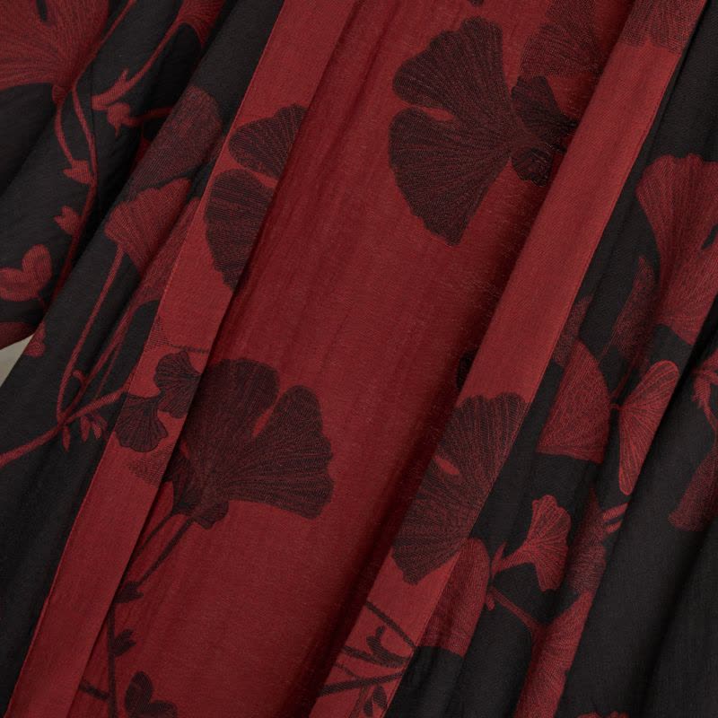 Baumwoll-Kimono-Bademantel mit Ginkgo-Print - Bademäntel und Loungewear