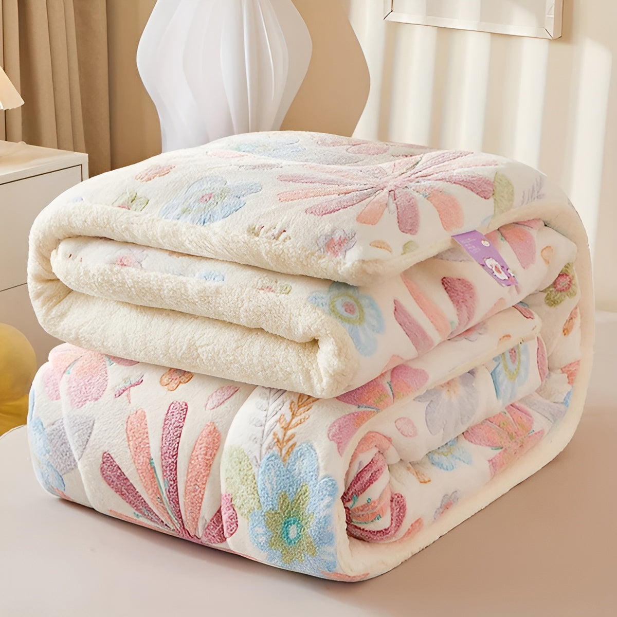 Flanell-Bettdecke mit Blumenmuster – Weich und Gemütlich | Perfekt für das Schlafzimmer