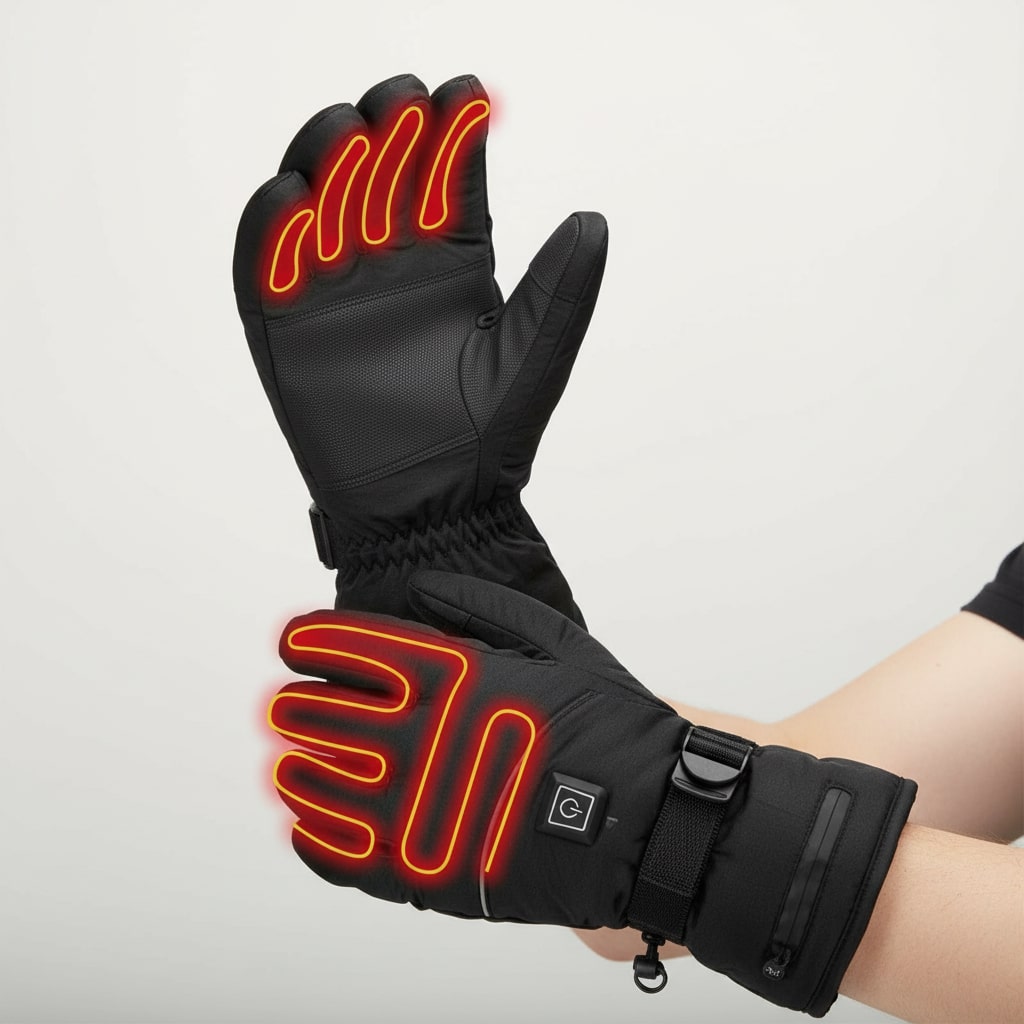 Beheizbare Handschuhe in der Seitenansicht