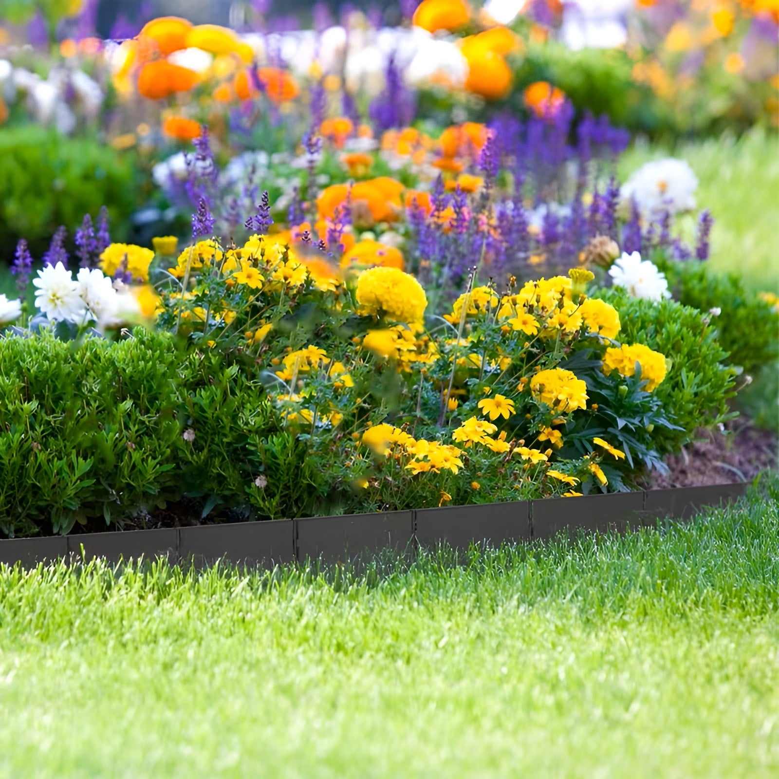 Gartenpalisade aus Kunststoff – Saubere Rasenkanten | Robuste Beeteinfassung für Rasen und Blumenbeet