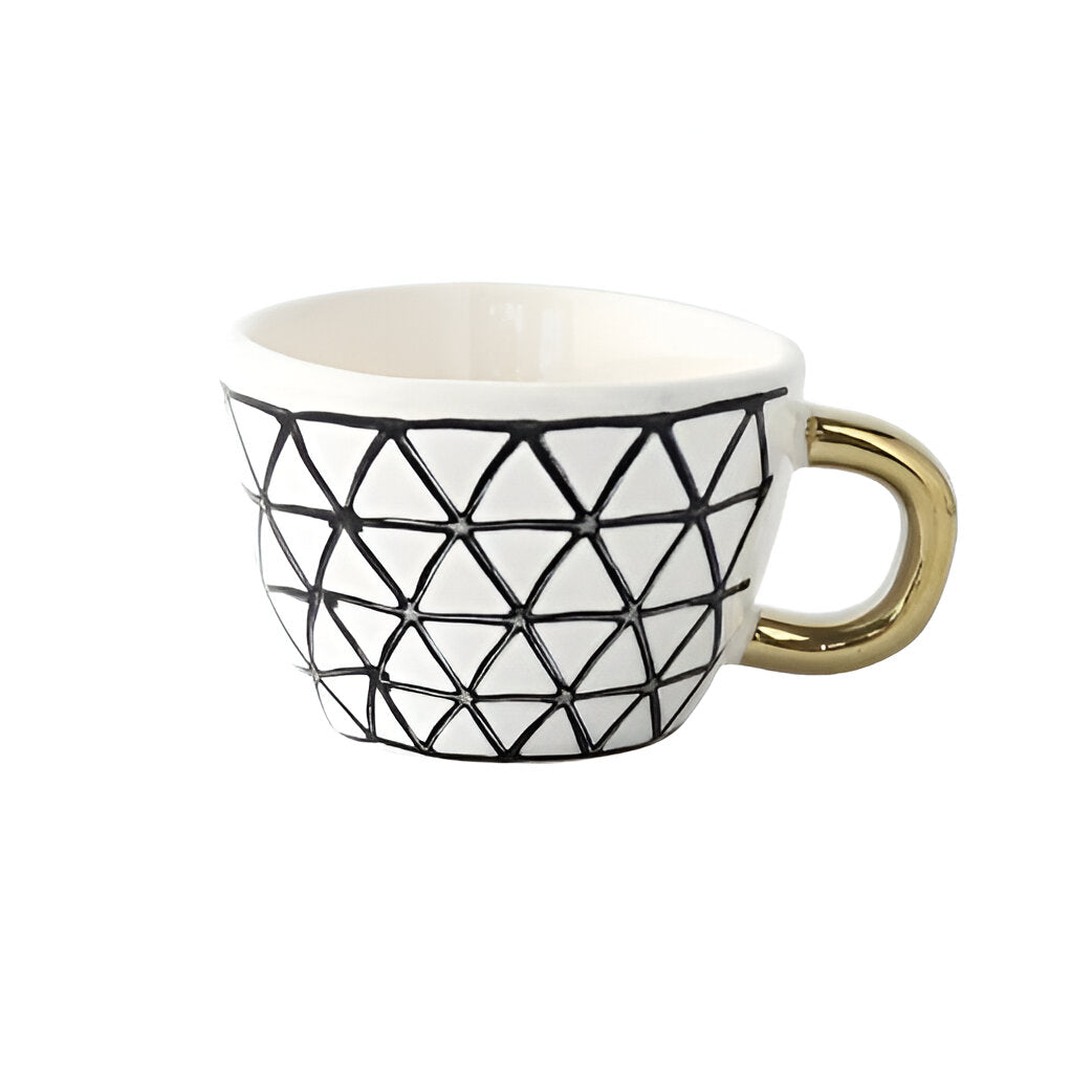 Keramiktasse mit geometrischem Design – Stilvoll und modern | Ideal für Kaffee oder Tee