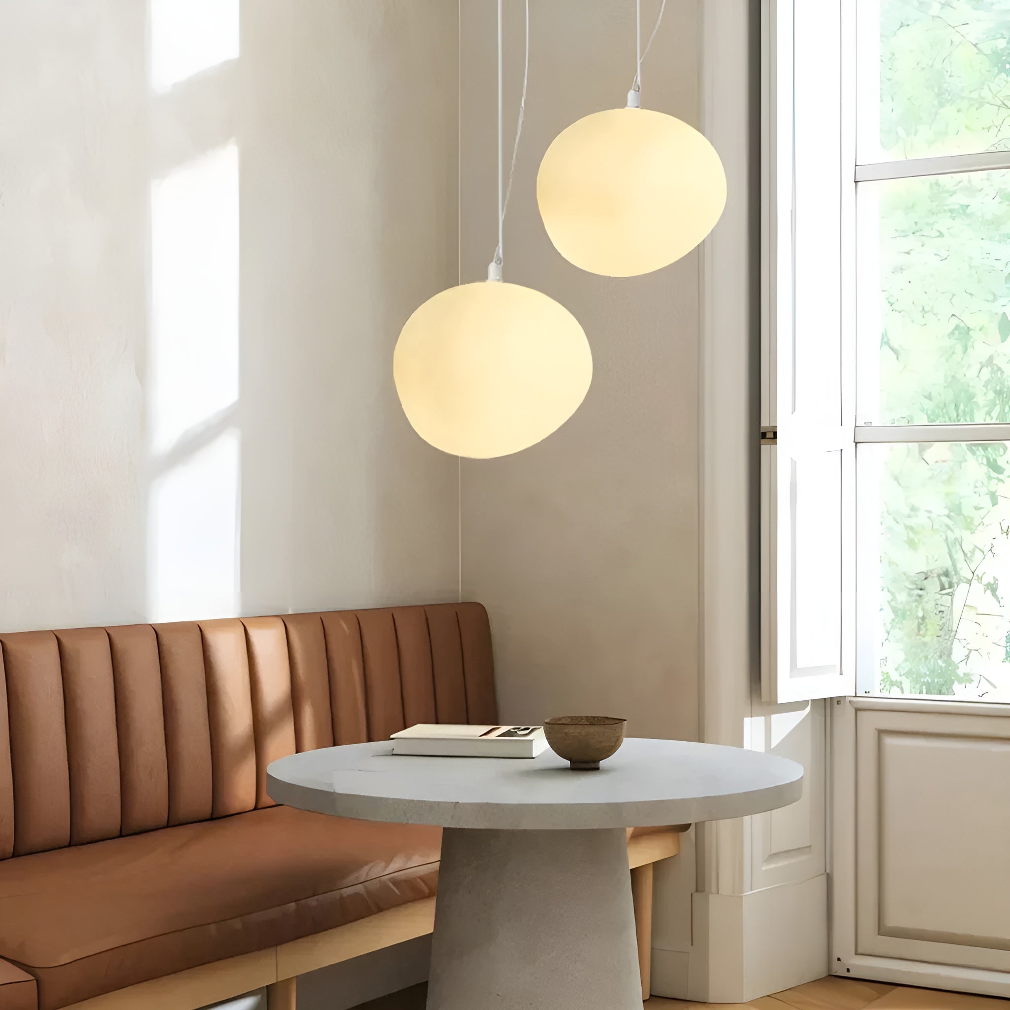 Pendelleuchte in Steinoptik – Mattweiß mit Natursteinoptik | Minimalistisch und stilvoll
