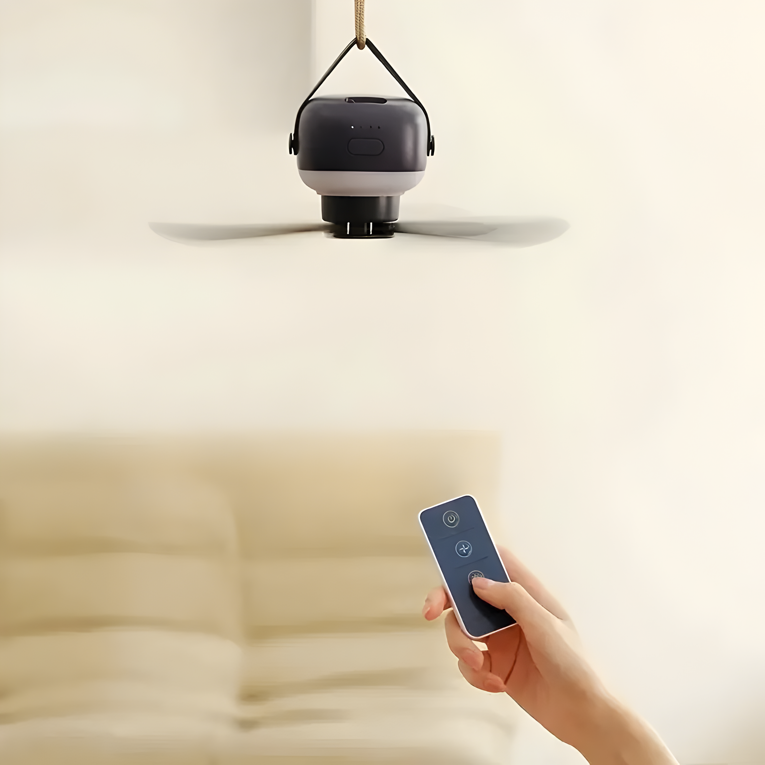BreezeNova - Tragbare Deckenventilatorleuchte mit Fernbedienung - Deckenventilator