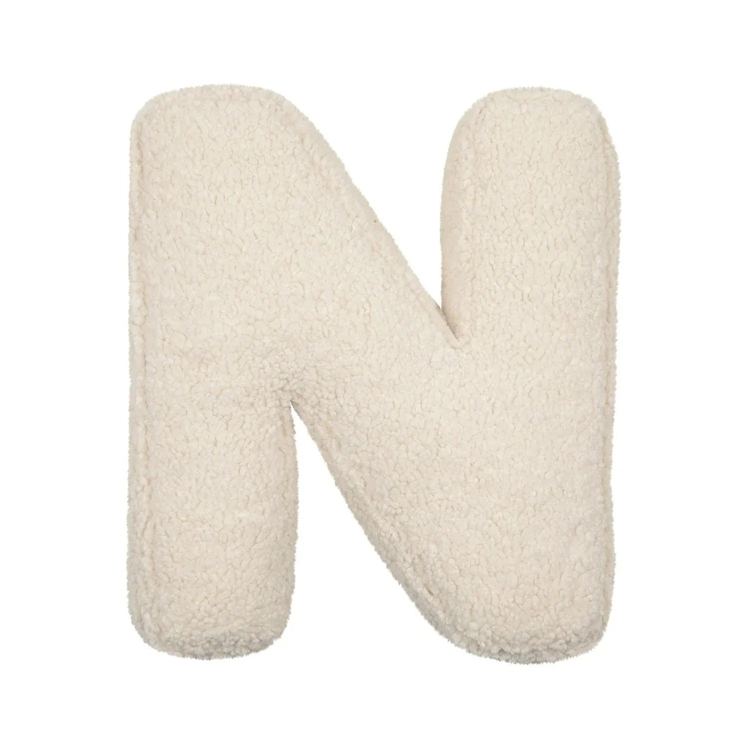 Buchstaben-Kissen aus Plüsch- Personalisierbare Kuscheldeko für Sofa oder Kinderzimmer - N - Kissen