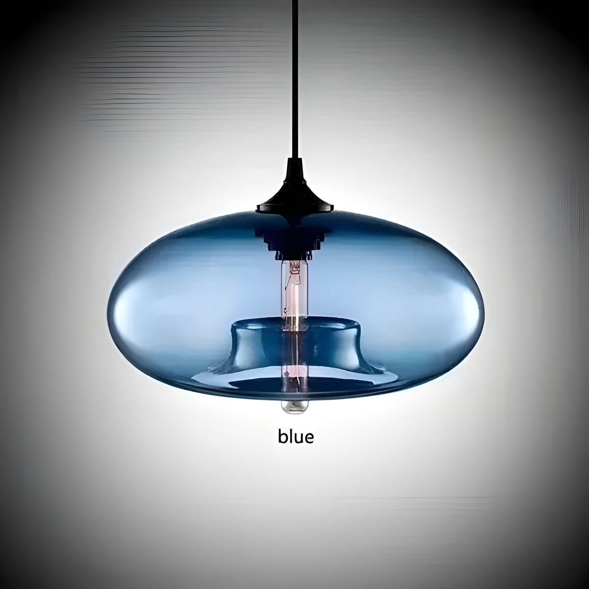 Bunte Glas-Pendelleuchte – Moderne nordische Beleuchtung für gemütliche Räume - Blau - Pendelleuchte