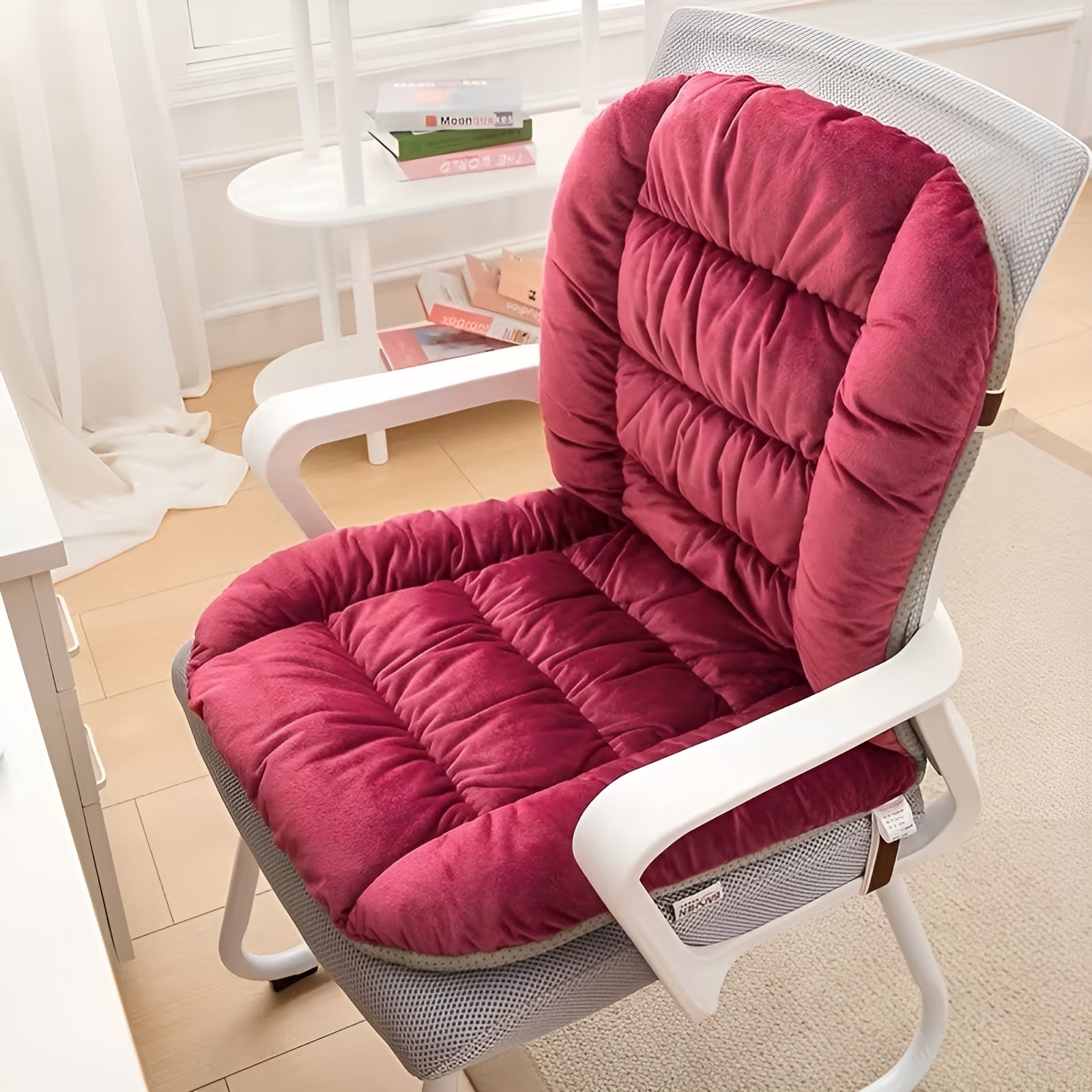 Dicke Sitzkissen für Stühle – weich warm und bequem | Ideal für den Wohnbereich und das Büro - Weinrot - Kissen